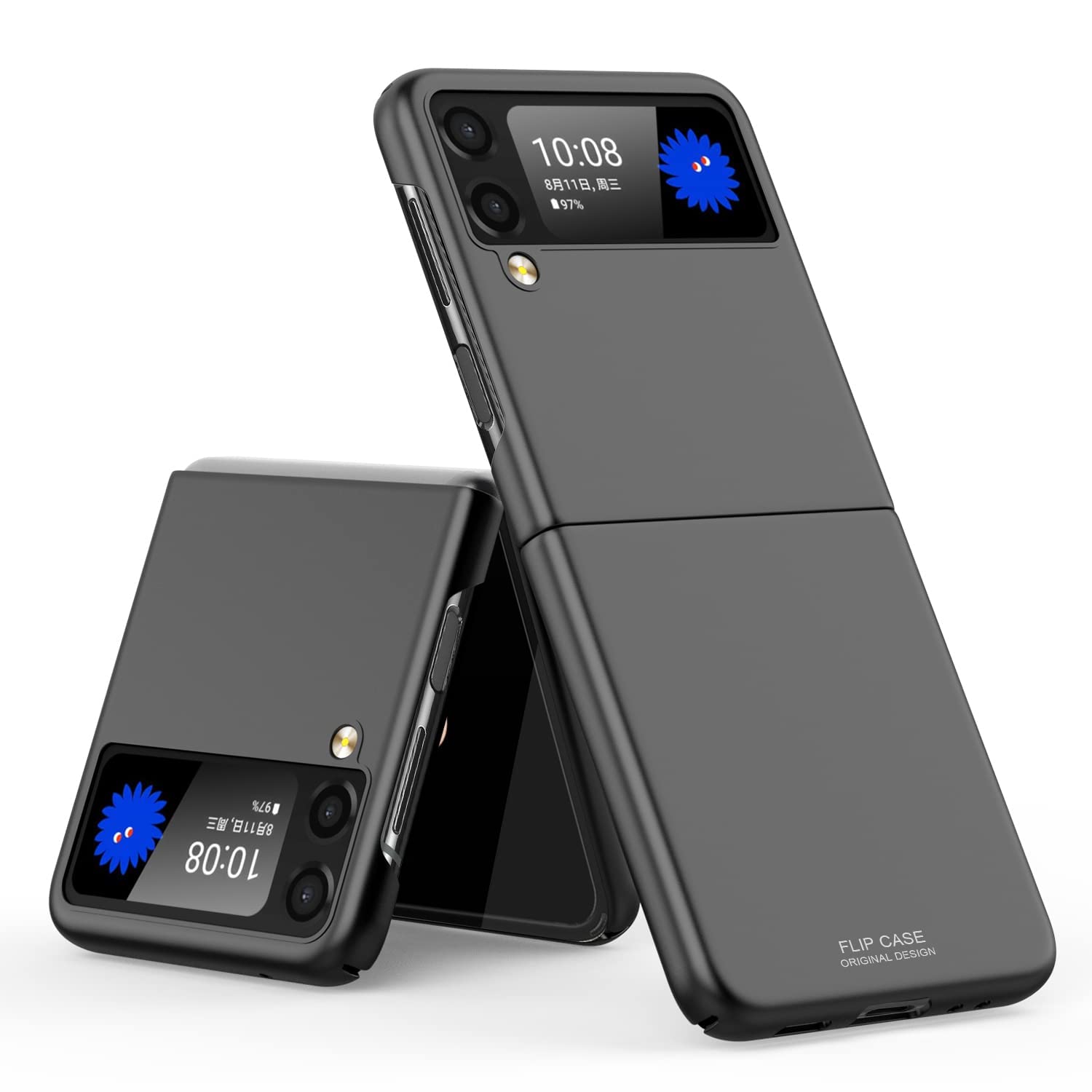 EACHO Designed for Samsung Galaxy Z Flip 3 5g Case, Samsung Flip Phone Case, Slim Fit Polycarbonate Skin-friendly Matte Coating Finish [built-in Non-slip Rubber Pad]Flip Cover Case for Galaxy Z Flip 3