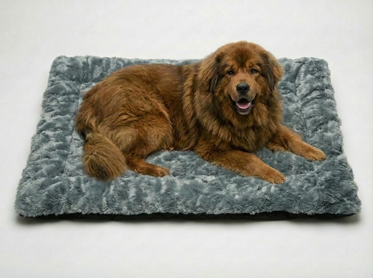 MH Home Dog Bed With Removeable Washable Cover, Pet Cat Beds Cushion Mattress, Soft Warm Dog Mat Pad For Dogs (Large 75 x 100 cm, Wyatt)