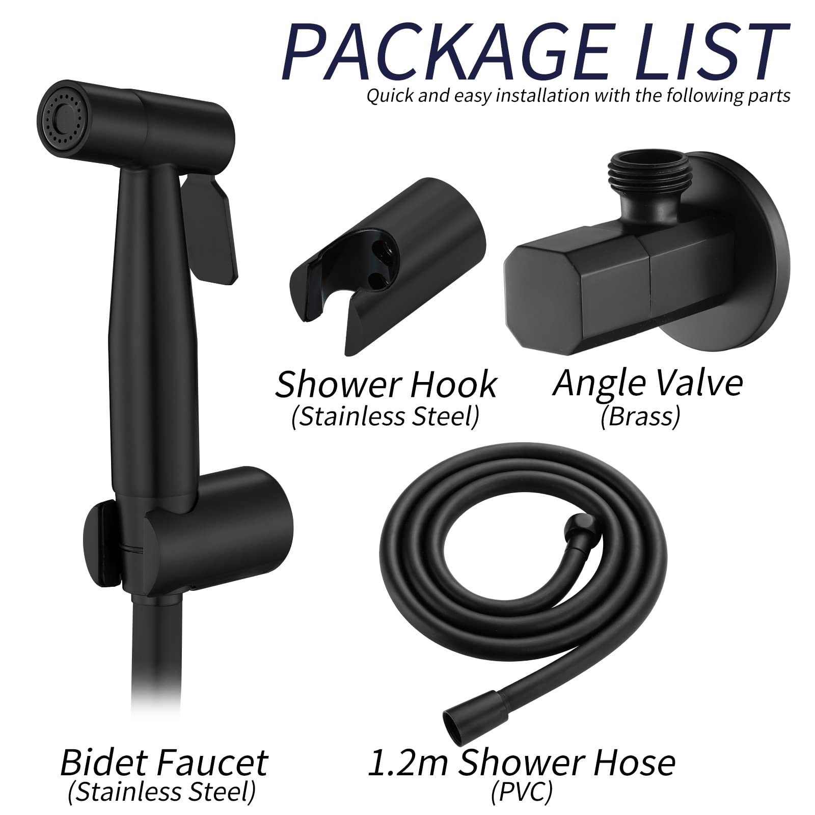 Lavatrice Per Pannolini In Acciaio Inox, Con Potente Ugello A Parete | Tubo Flessibile In Pvc Da 1,2 Metri, Impugnatura Ergonomica, Set Da Bagno (Black)
