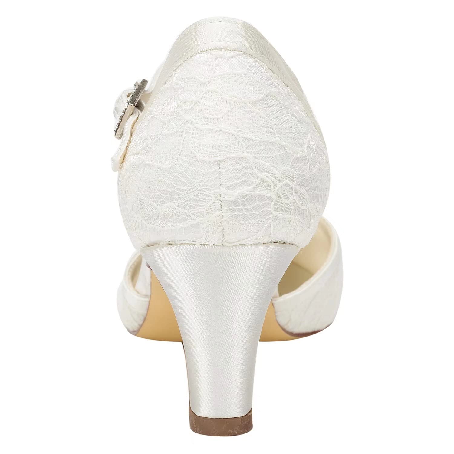 Brautschuhe Damen Spitze Satin Stiletto Pumps Sandalen