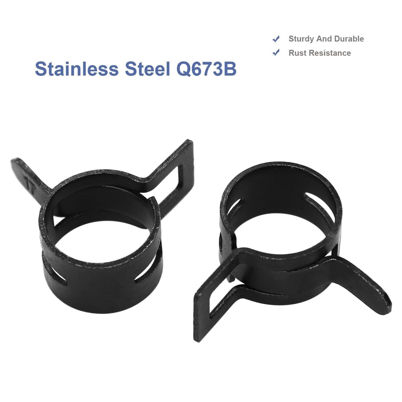 20 szt. czarnych elastycznych zacisków do przewodów do oleju opałowego i wody, łączniki do rur 34–46 mm (20 szt. 44 mm)