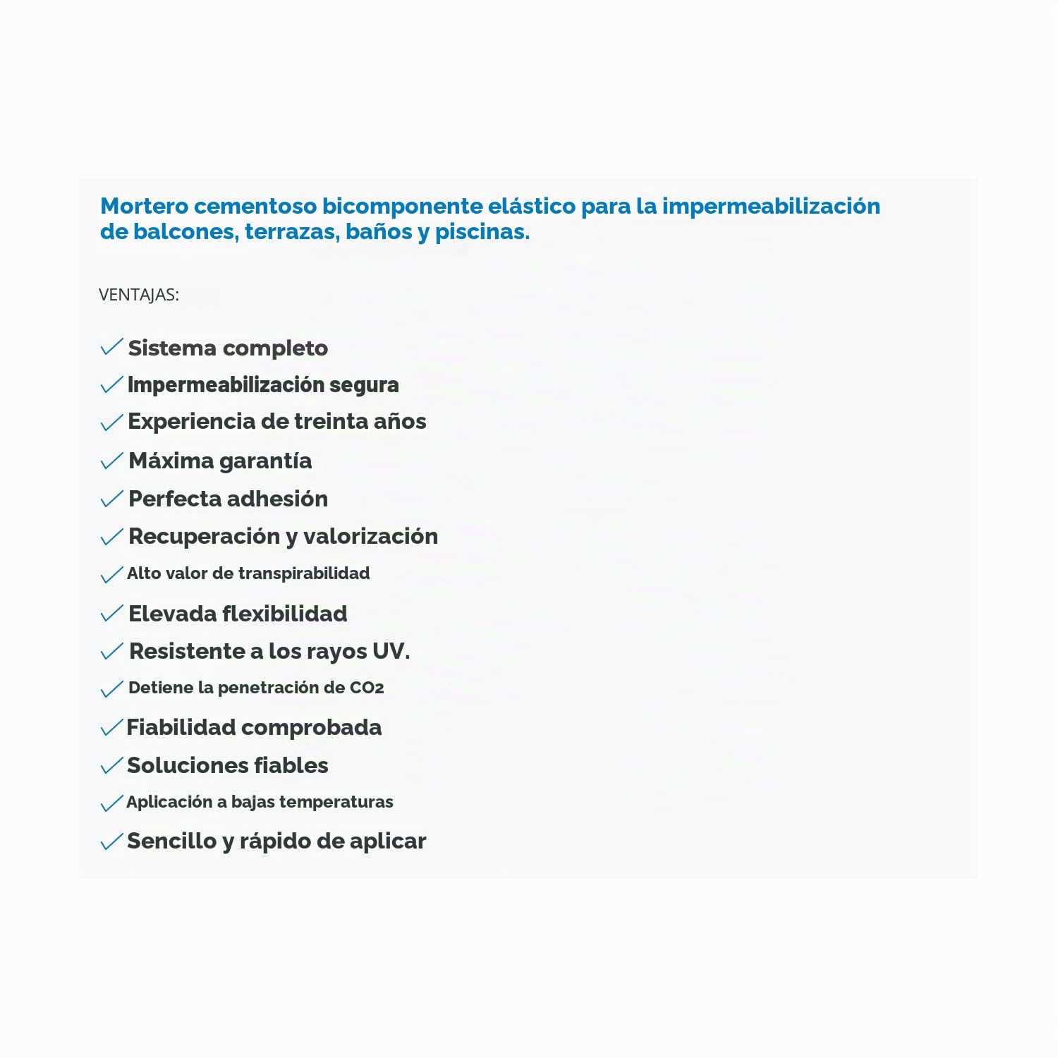 Mortero Mapelastic bicomponente, 32 kg