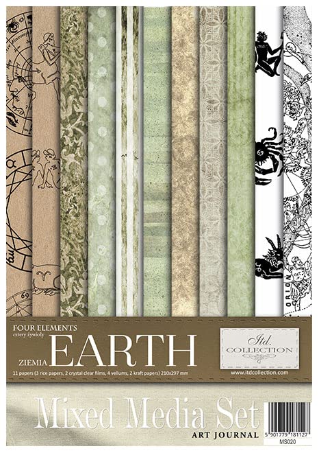 ITD Collection -Pack Scrapbooking A4 Accesorios-Set Decoupage-Set Papel Scrapbook con Papel Pergamino-Tamaño 210x297mm (MS020 - HS code 48021000)
