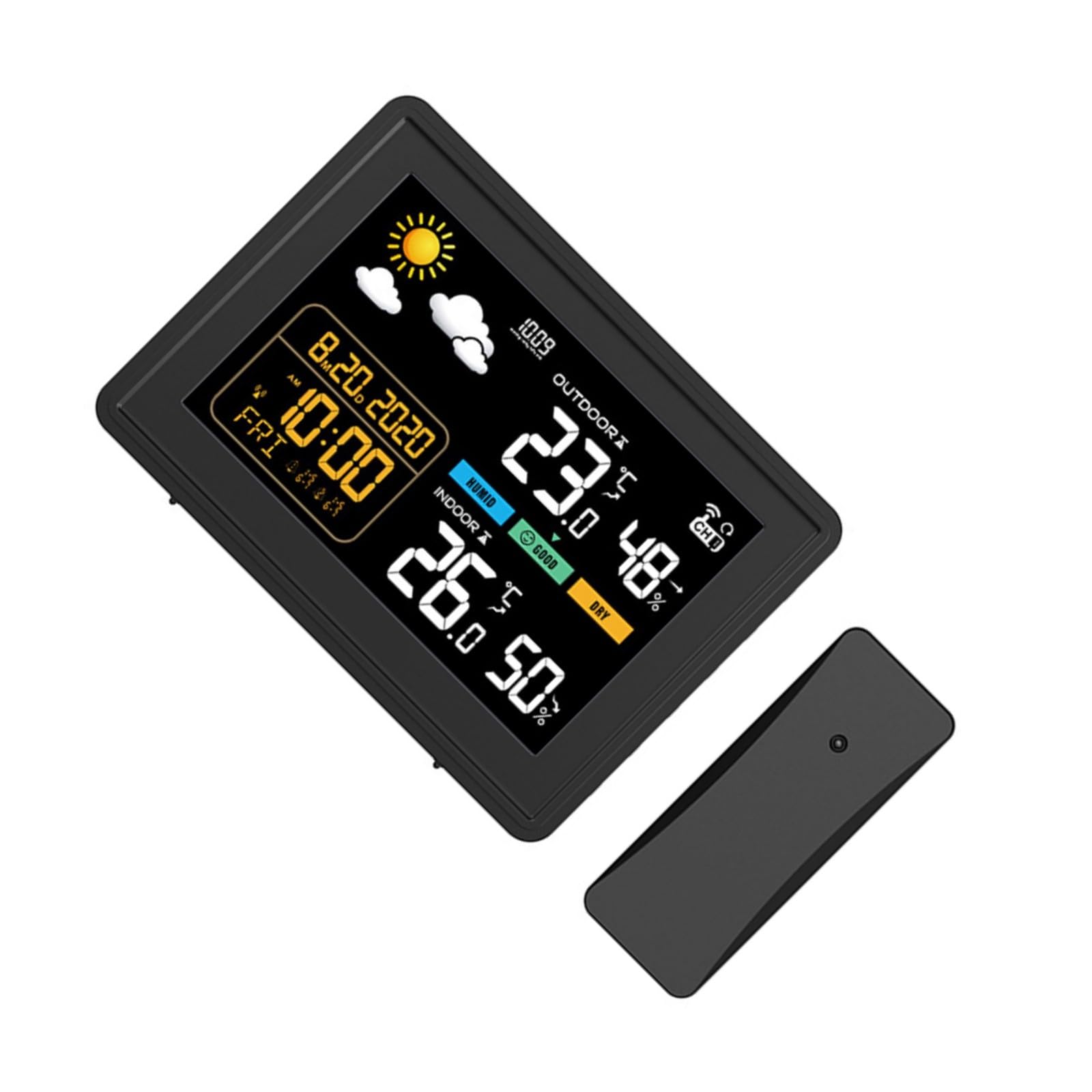 Termómetros, higrómetro, estaciones meteorológicas, medidor digital de temperatura y humedad con reloj despertador para el hogar, fácil de usar, reloj despertador de temperatura