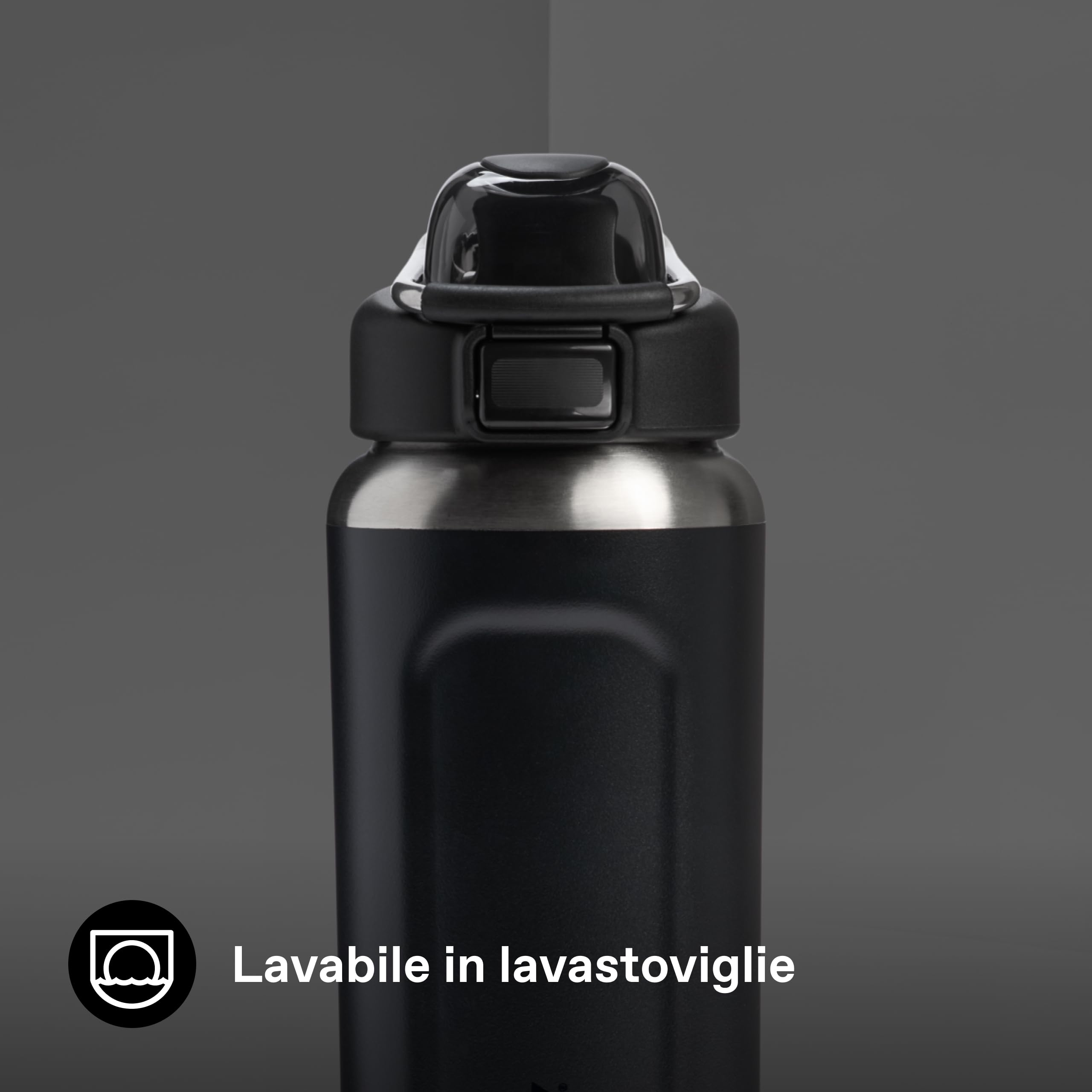 STANLEY 1913 Wellspring Bottle 0.7L - Black 2.0 | 12 Ore Di Freddo - 40 Ore Di Ghiacciata - Senza BPA - Acciaio Inossidabile Riciclato - A Prova Di Perdite