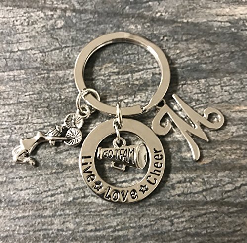 Infinity Collection - Personalized Cheer Keychain with Letter Charm - Custom 'Live Love Cheer' Gift for Cheerleaders, Teams, and Coaches2