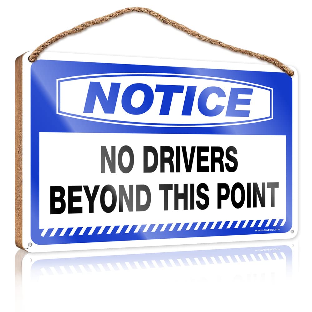 Bruntelo One Color Funny Bar Signs Notice No Drivers Beyond This Point Wooden Sign Funny Bathroom Wall Art Spring Porch Decor(23X35cm)