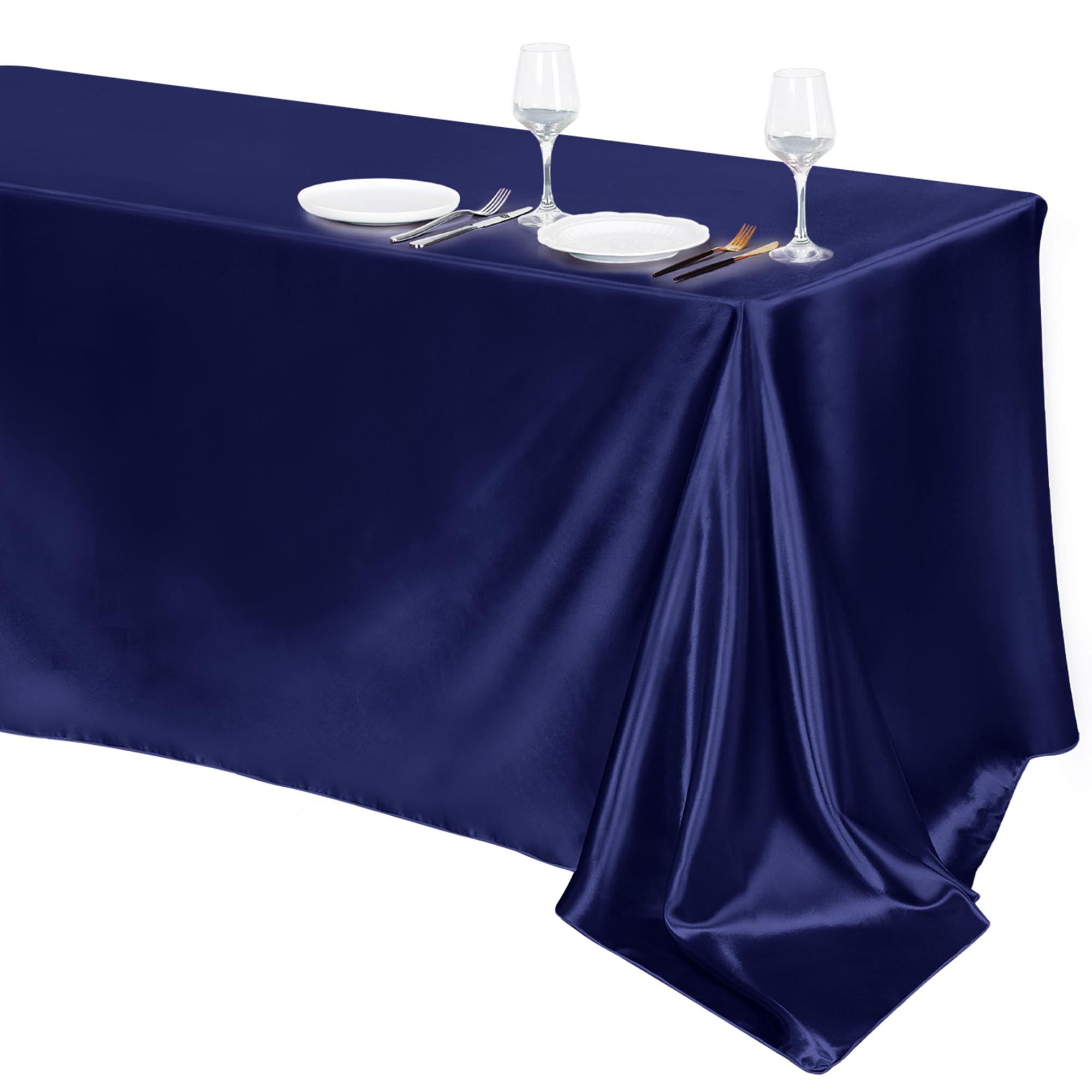 Ivory Satin Tablecloths - 4 Pack Overlay Covers -32