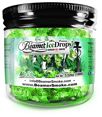 Mojito 100G Ultra Premium Beamer Ice Drops Hookah Shisha Smoking Gel. Each Bowl Lasts 2-4 Hours! USA Made, Huge Clouds, Amazing Taste! Better Taste & Clouds Than Tobacco!