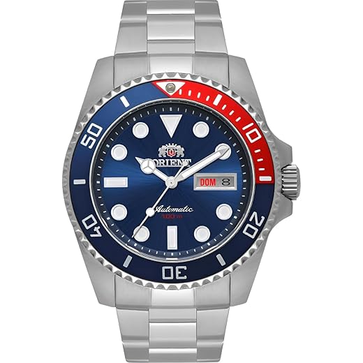 Relógio Orient Automático Movimento Cal. F6922 e Bezel Bicolor Azul e Vermelho F49SS026NH D1SX