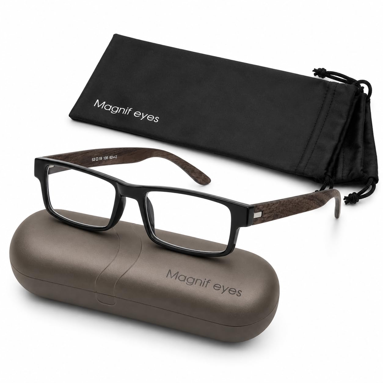 Magnif Eyes +2.0 Reading Glasses for Men & Women | Ebony Oakland Unisex Readers | Lightweight Comfortable Eyeglasses for Computer, Mobile & Book Reading (2.0)