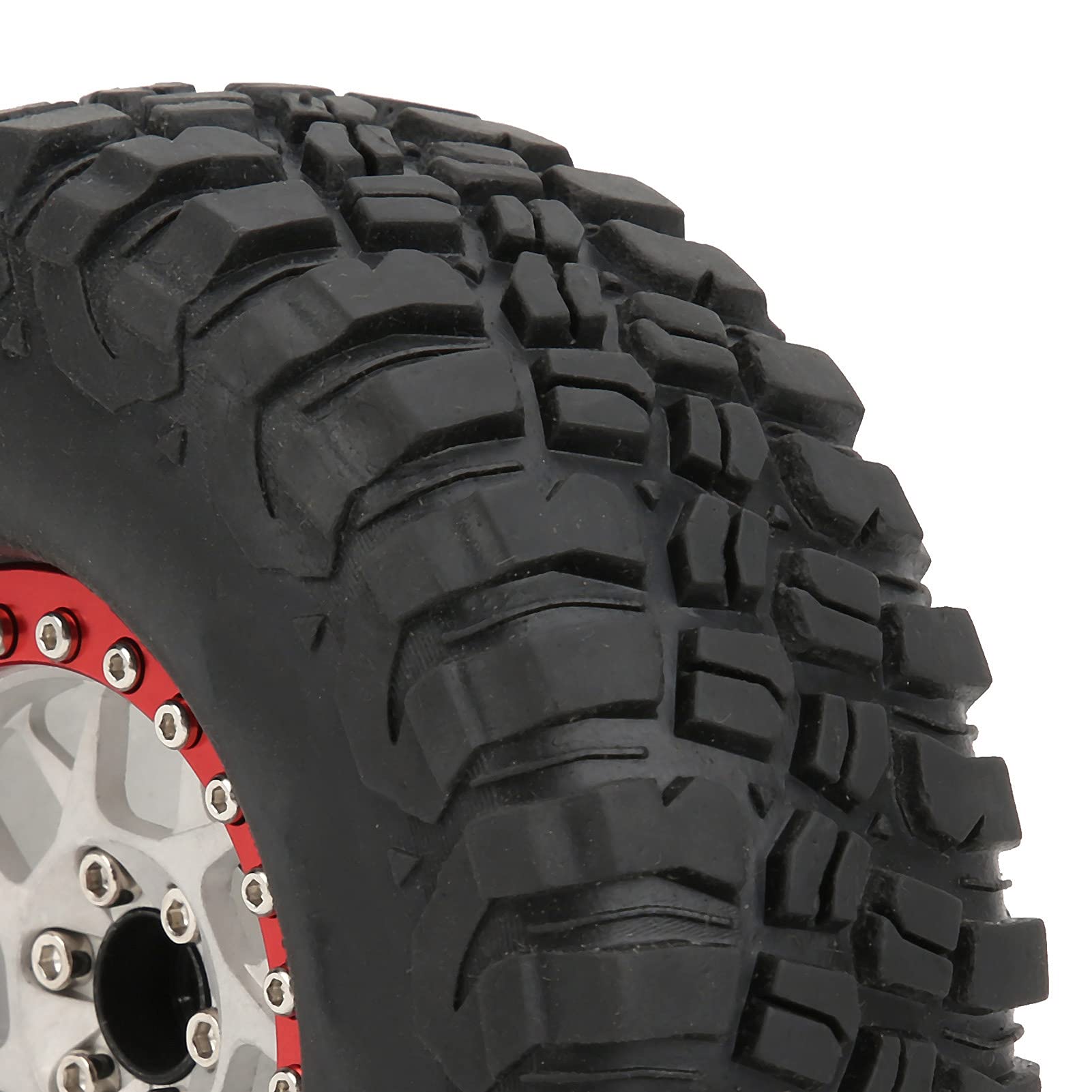 Ruote Rosse In Metallo Per Auto RC 1/10 - Portapneumatici Per SCX10 D90 CC01