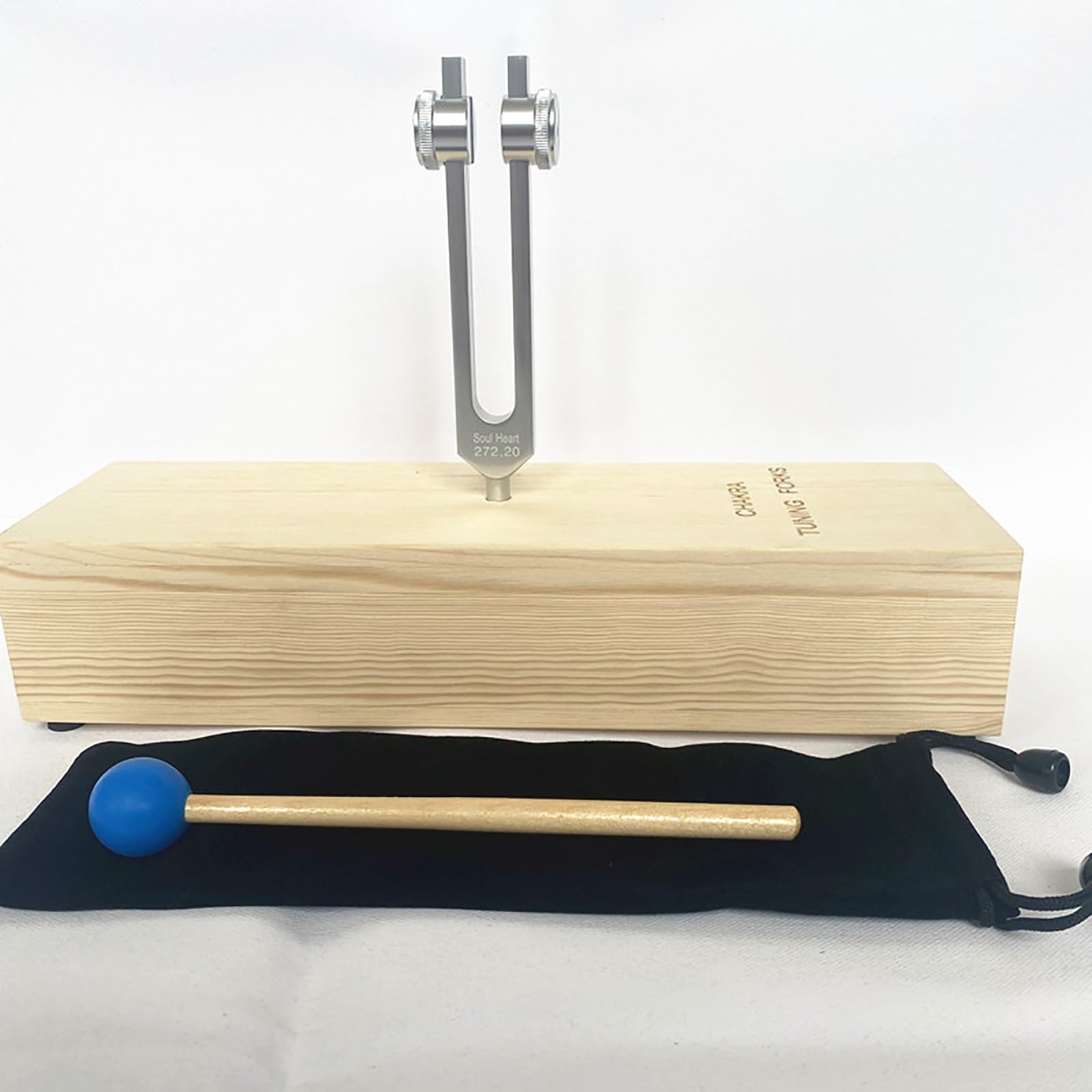 ZERBAY Wooden Tuning Fork Resonance Box, Speaker, Chakra