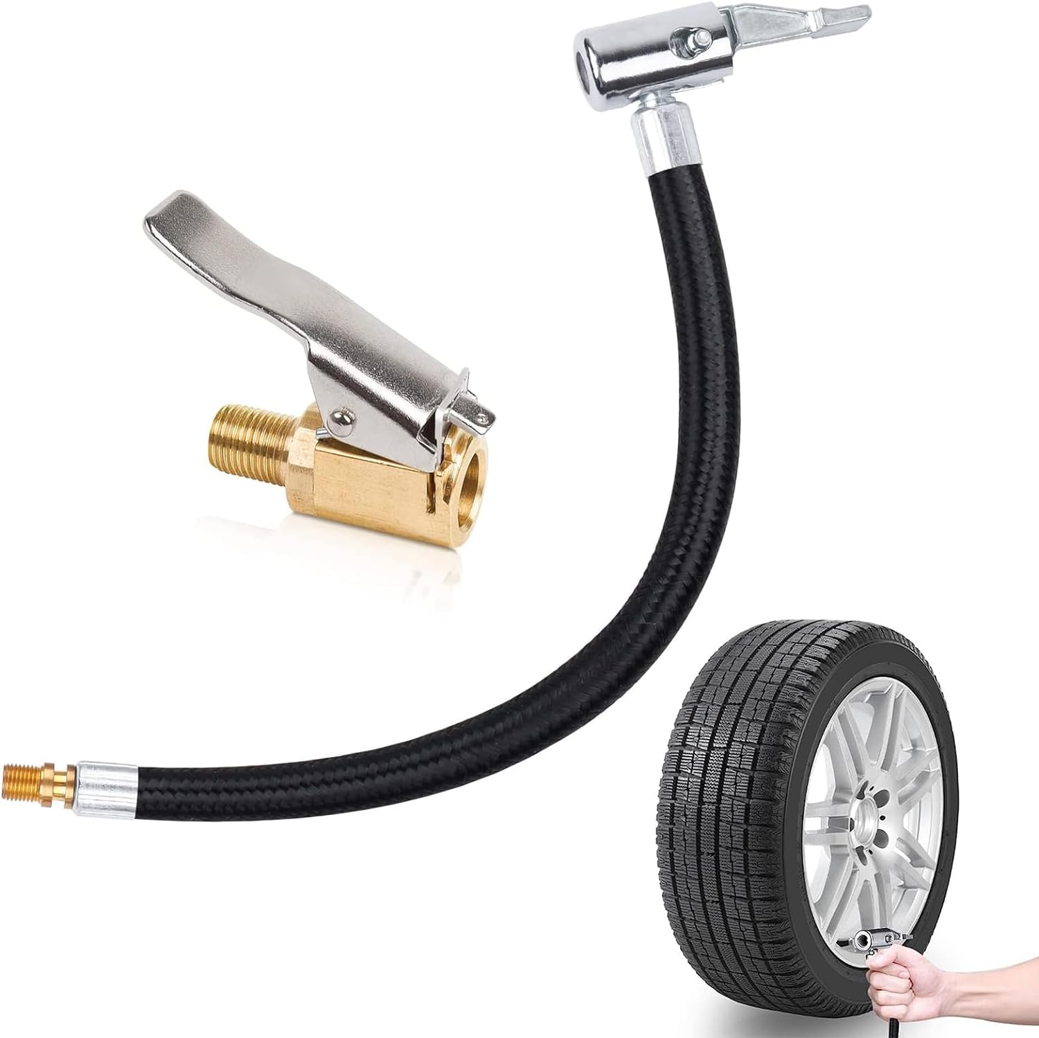 Tuyau De Gonflage Des Pneus 36cm Adaptateur De Tuyau De Gonfleur De Pneu Remplacement De Gonflage Tuyau Dair Adaptateur Pour Moto Velo Voiture Pneus De Gonflage Sur Camion 87217334