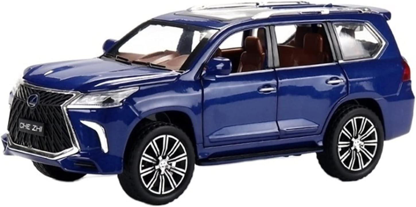 hyysh 1:24 for LX570 SUV Metal Car Toy Alloy Car Diecasts Toy Vehicles Car Model Toys for Children (Color : Blue)