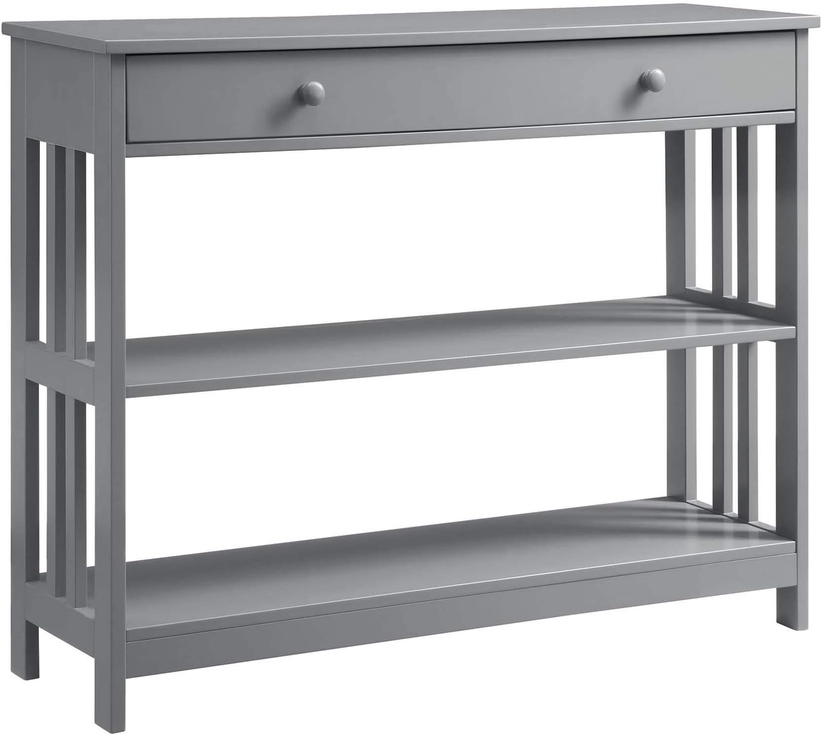 Convenience Concepts Mission 1 Drawer Console Table, Gray