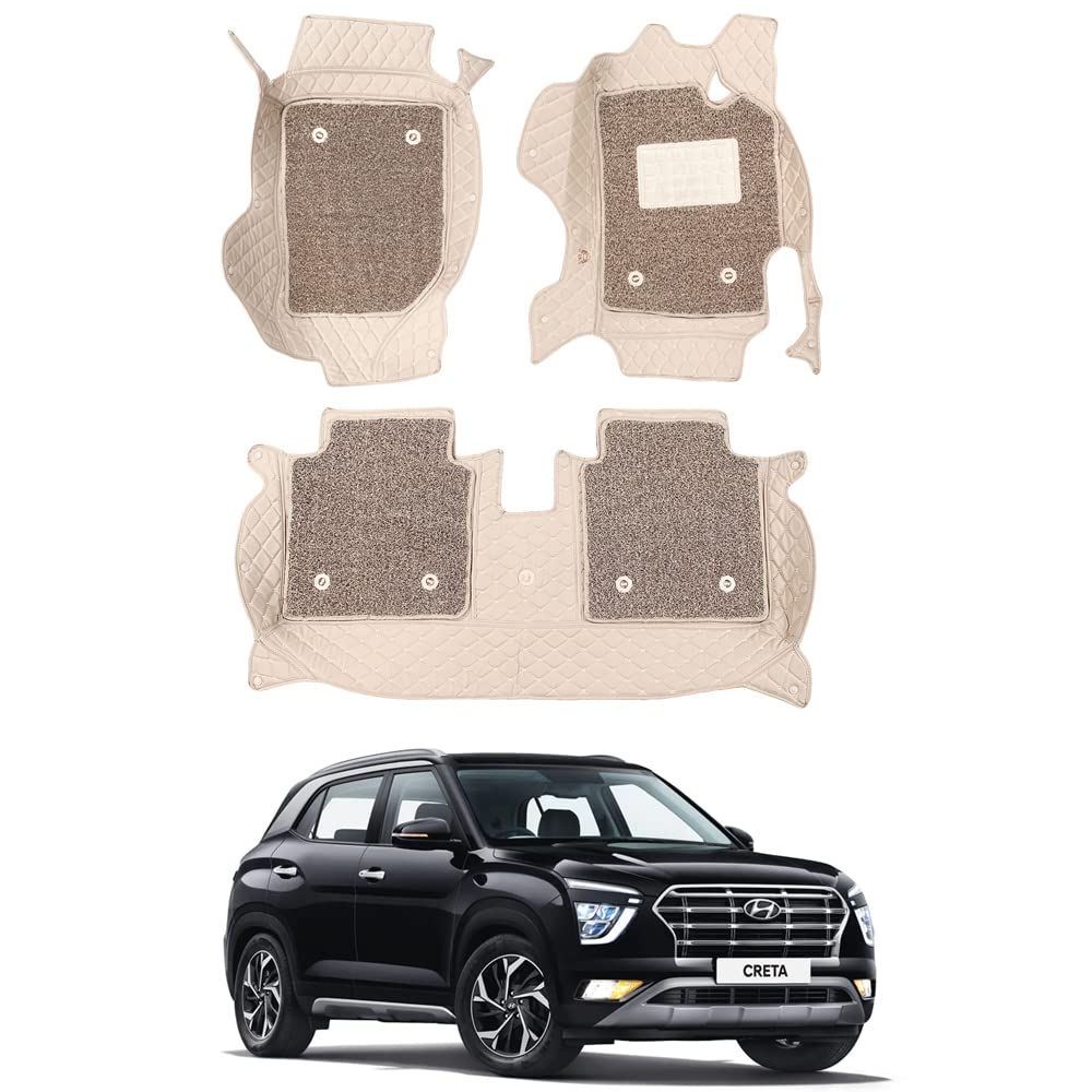 Oshotto/Coozo 7D Car Floor Mats Compatible with Hyundai Creta 20202023