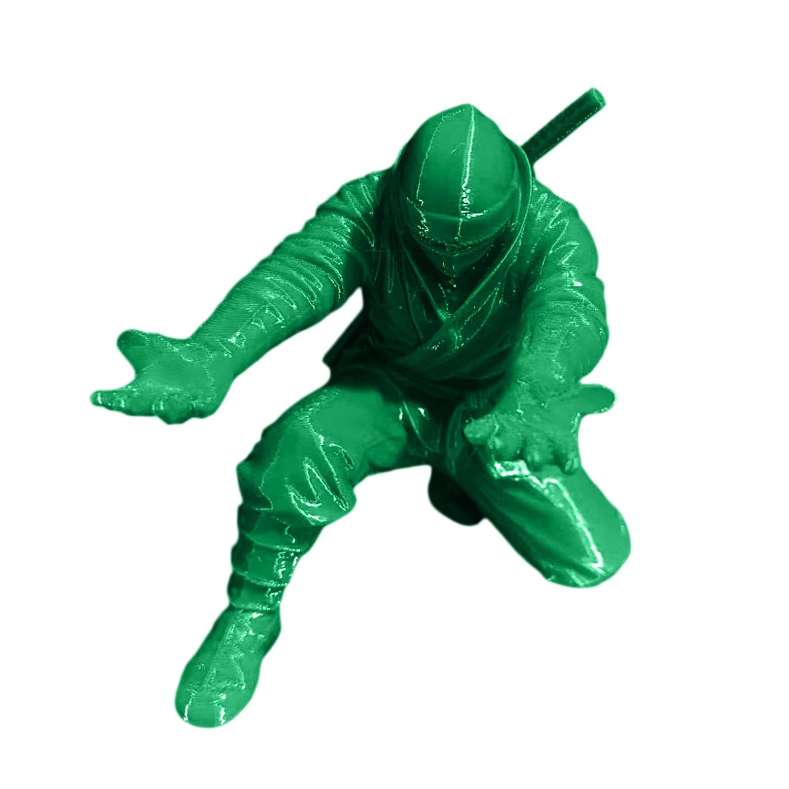 Desk Organisers Ninja Pen Holder Funny Pen Rack for Desk 3D Printed Decorative Storage Organizer Pencil Storage Rack for Home Office School Figurine Decor Gift (Green)