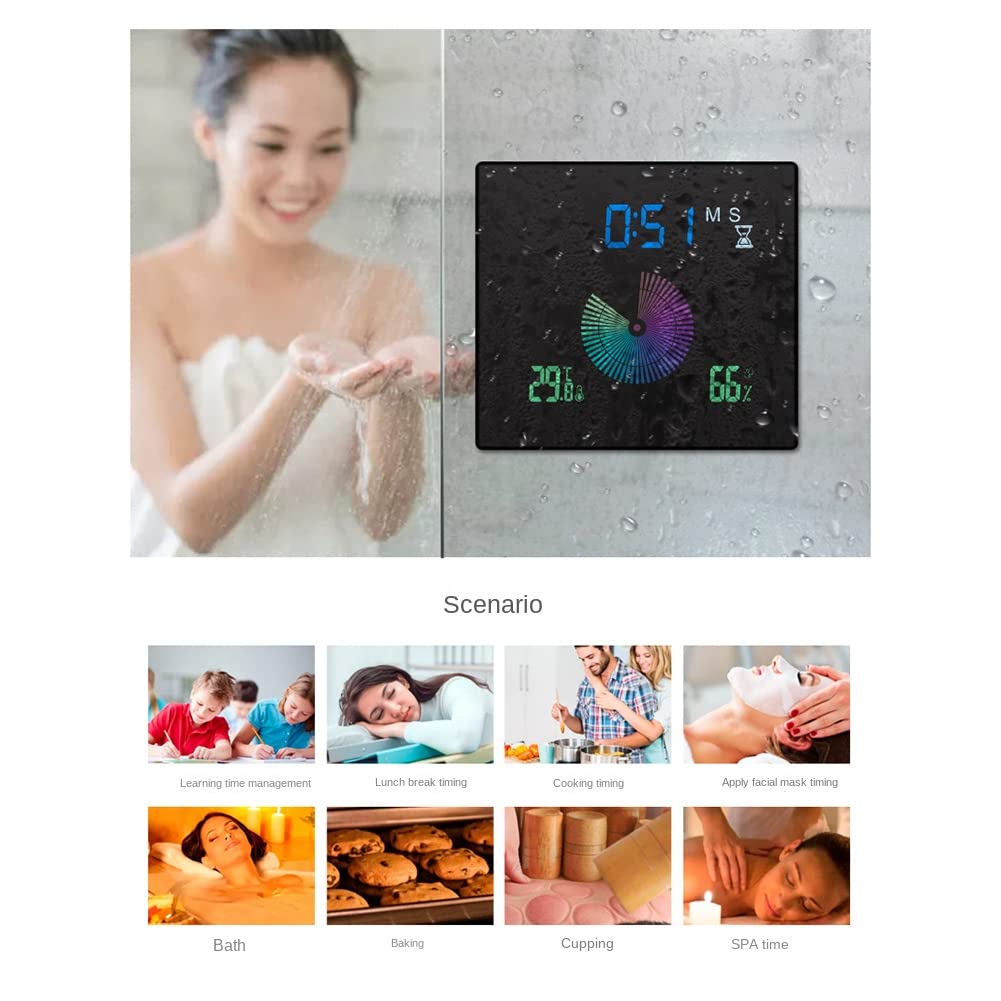 Horloge Murale Numérique Étanche IP65 - Salle De Bain, Cuisine - Affichage Température Et Humidité