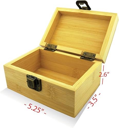 Miniatura 2 de Juego de 10 cajas de madera de tamaño pequeño, caja de recuerdo de madera con tapa con bisagras y pestillo de metal, caja de memoria para regalo,