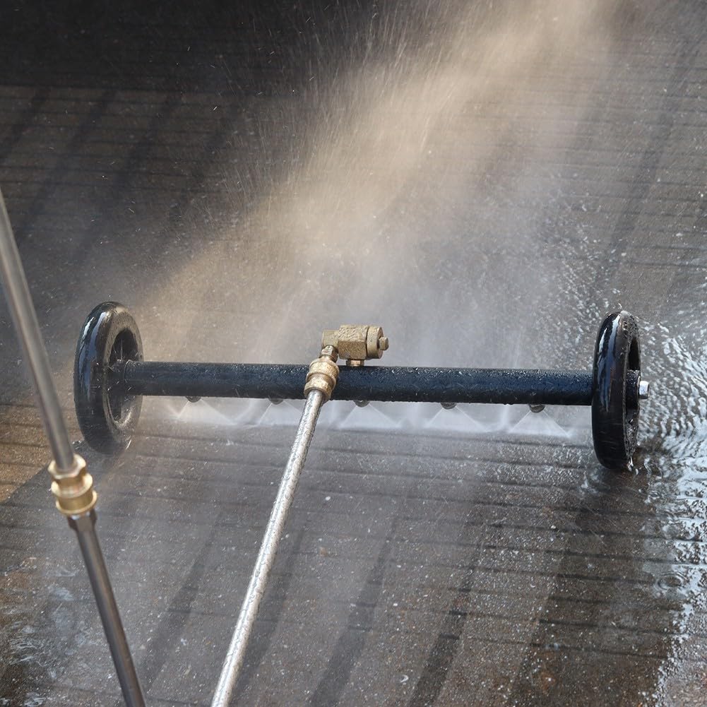 Unterwagen-Hochdruckreiniger – Wasserbesen Mit 4 Düsen, Gummirollen, 1/4 Schnellsteckanschluss, Für Terrassen & Wege