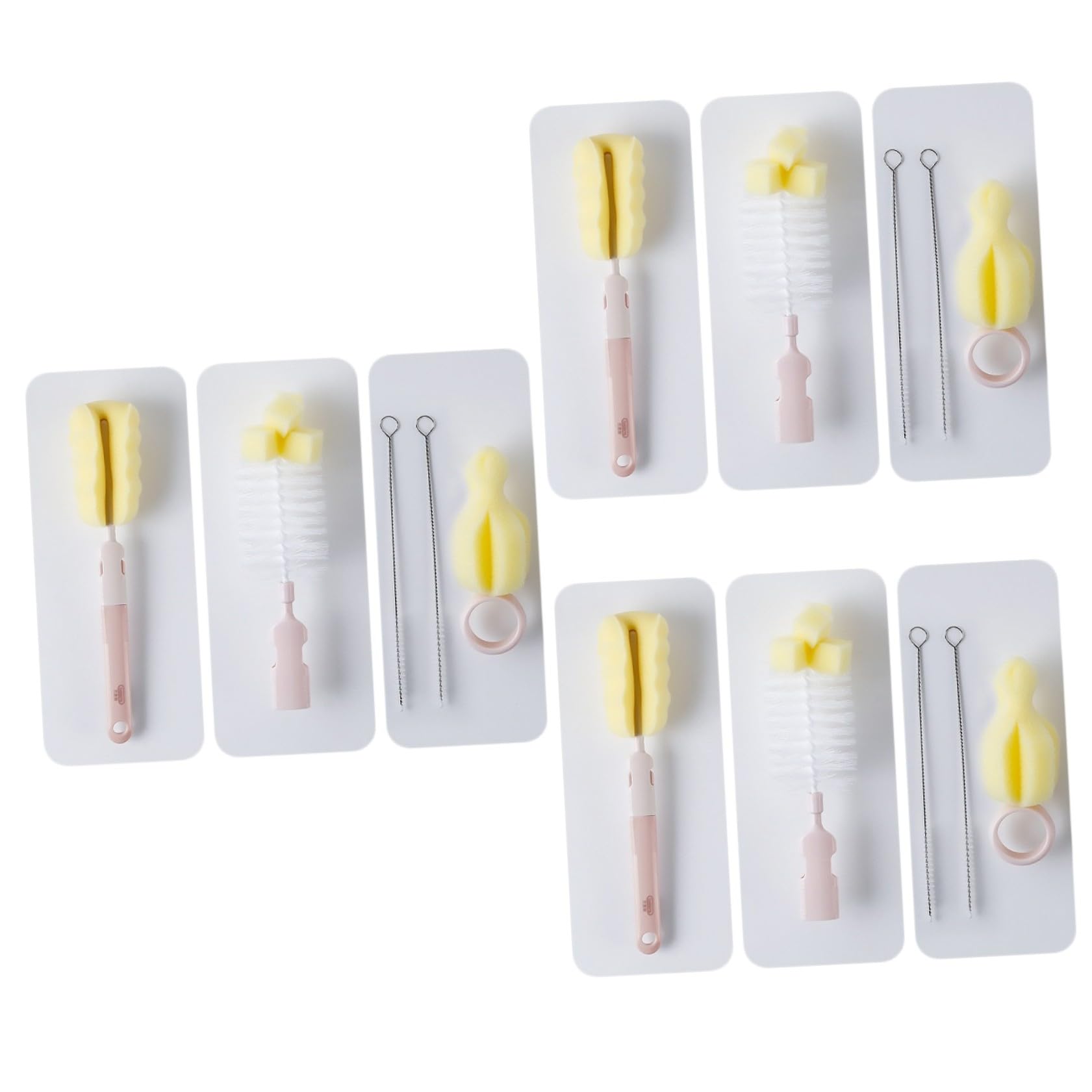 minkissy Cepillo para Botellas de Leche, 3 Juegos de Cepillo de Limpieza de Botellas, Cepillo para Copas de Vino, Cepillo de Burbujas para Botellas de Silicona, Cepillo de Limpieza de Silicona,