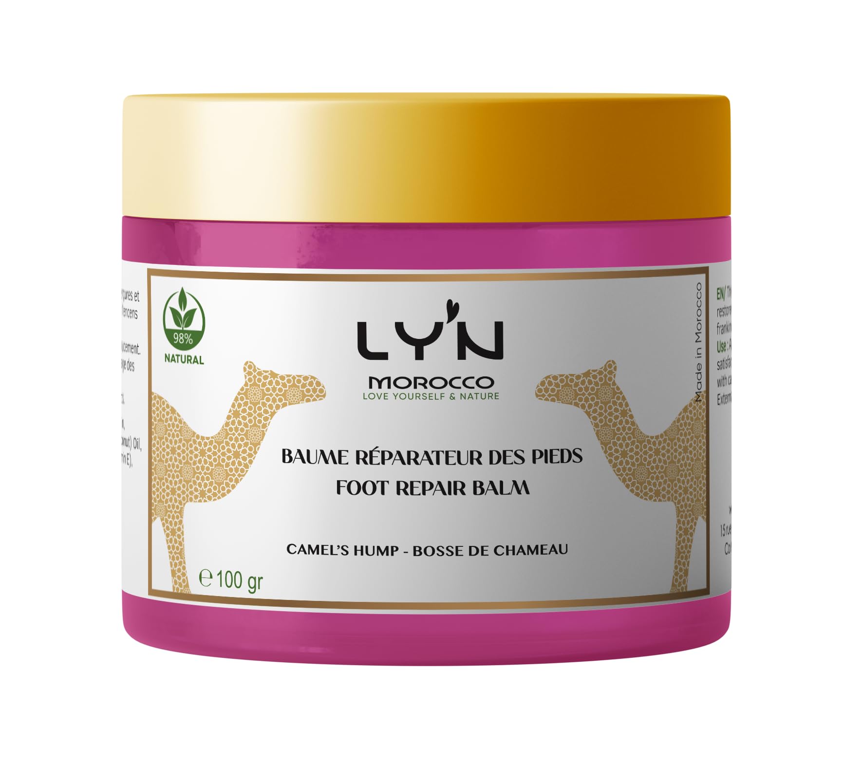 Baume Réparateur Pieds et Mains 100g – Bosse de Chameau & Aker Fassi – Hydratant Intense Peaux Sèches, Talons Fendillés, Mains Abîmées – Cosmétique Naturel