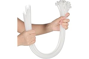 Heavy Duty Duct Zip Ties, 24 Inch x 7.9mm, 50 Pack (White)