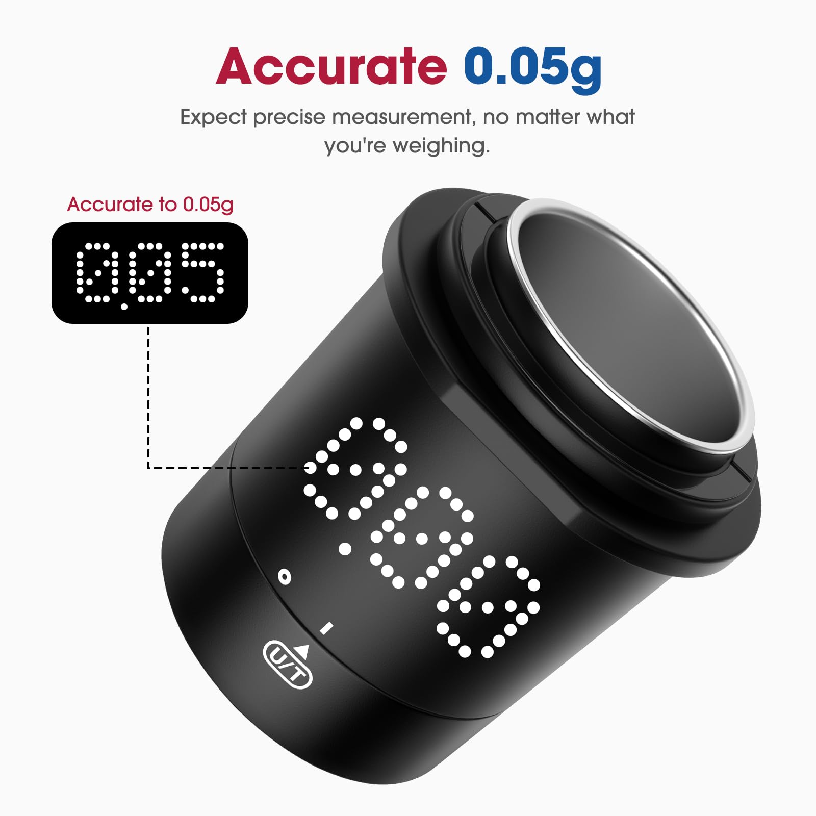 Mik-Nana Dosierbecherwaage mit LED-Display – schlanke Präzision | Digitale Espresso-Kaffeesatzwaage, unverzichtbares Barista-Brühzubehör und ideales Geschenk für Kaffeeliebhaber (schwarz)