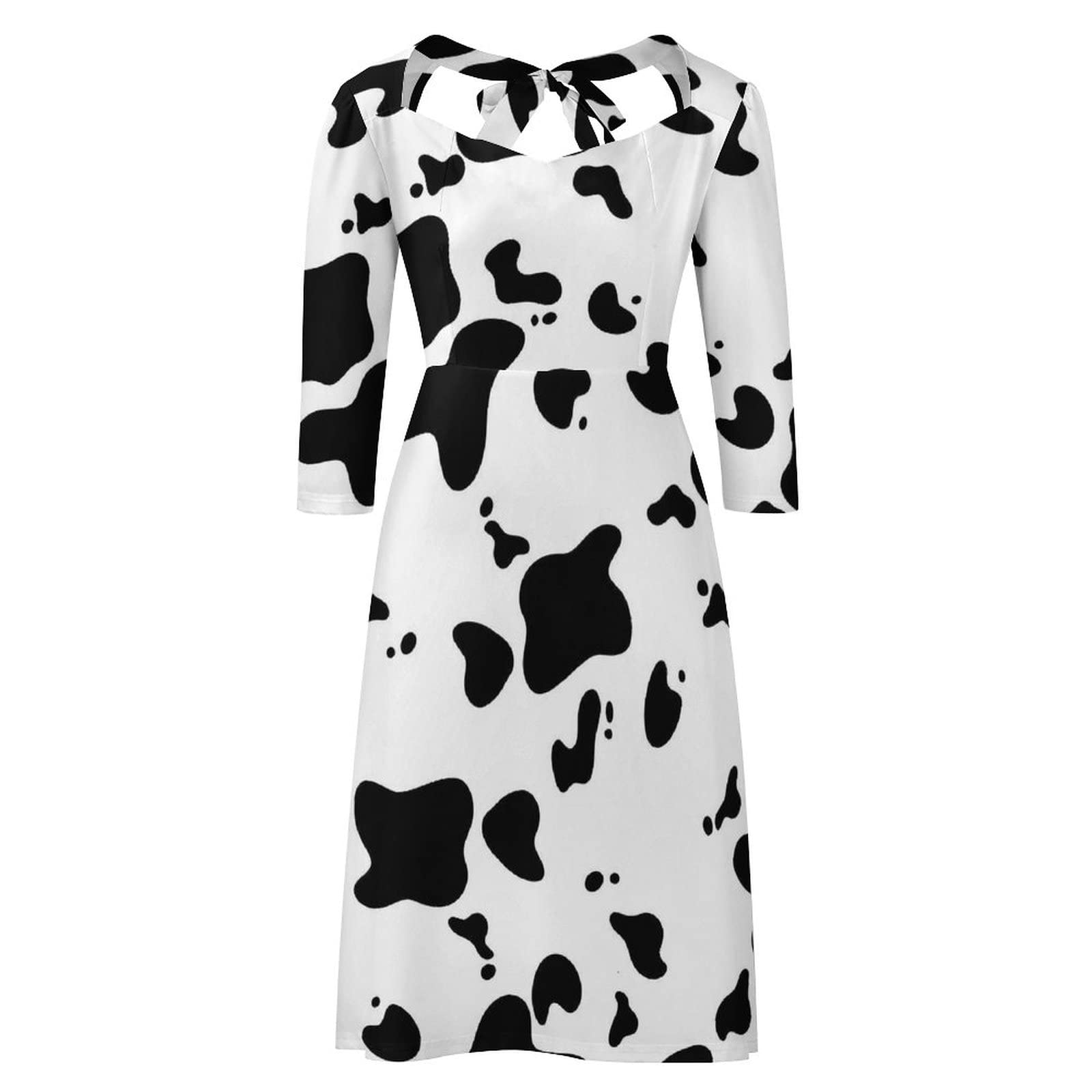 Dairy Cow Pattern Animal Flare Dress for Women Summer Top 3XL | Amazon.com