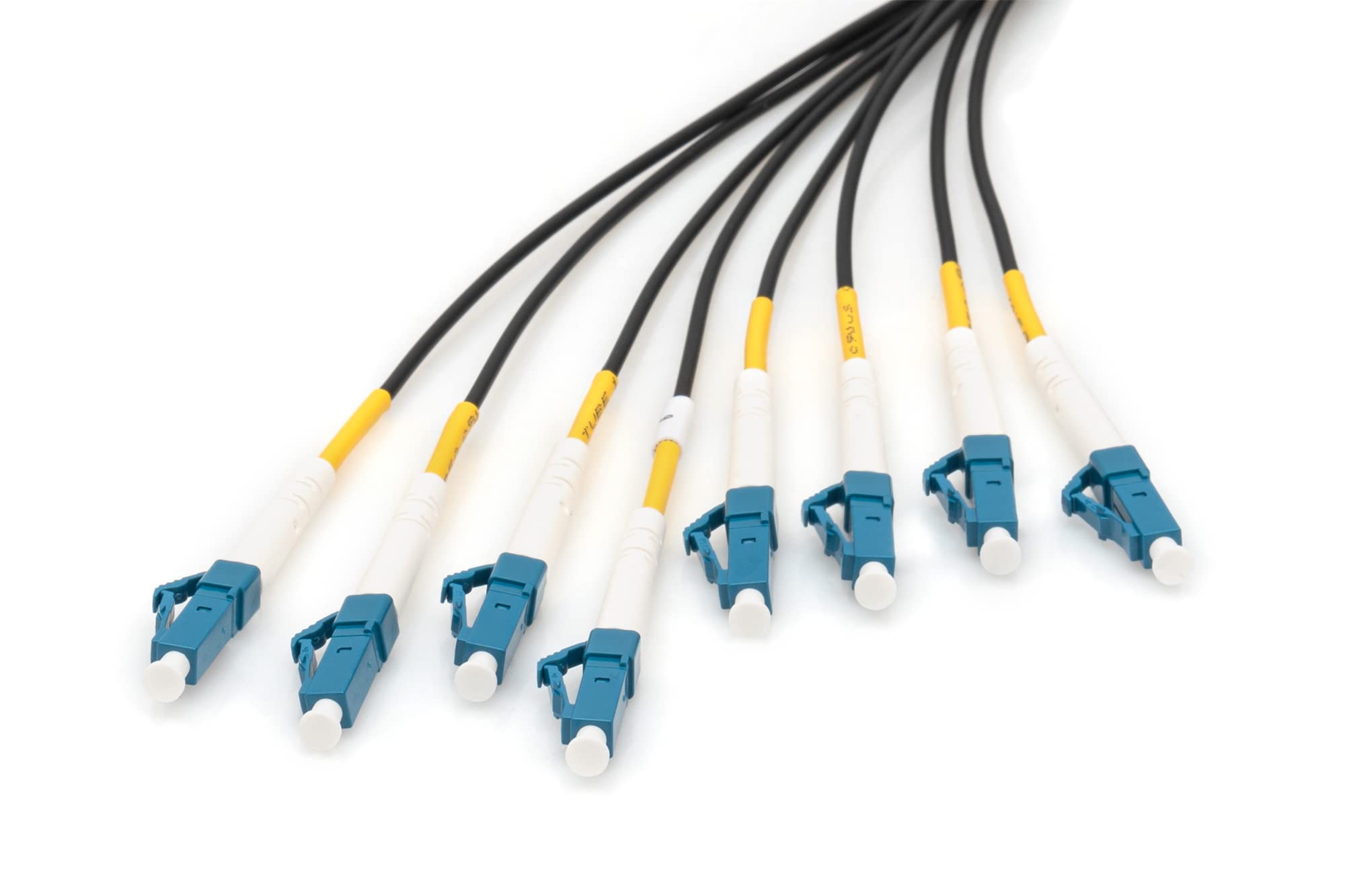 DIGITUS DK-2A338UE50BK-BBB Câble Fibre Optique OS2 150 m LC à LC 8 Fibres Breakout 1/10 Gbit/s SM Monomode G.657.A1 9/125 Noir