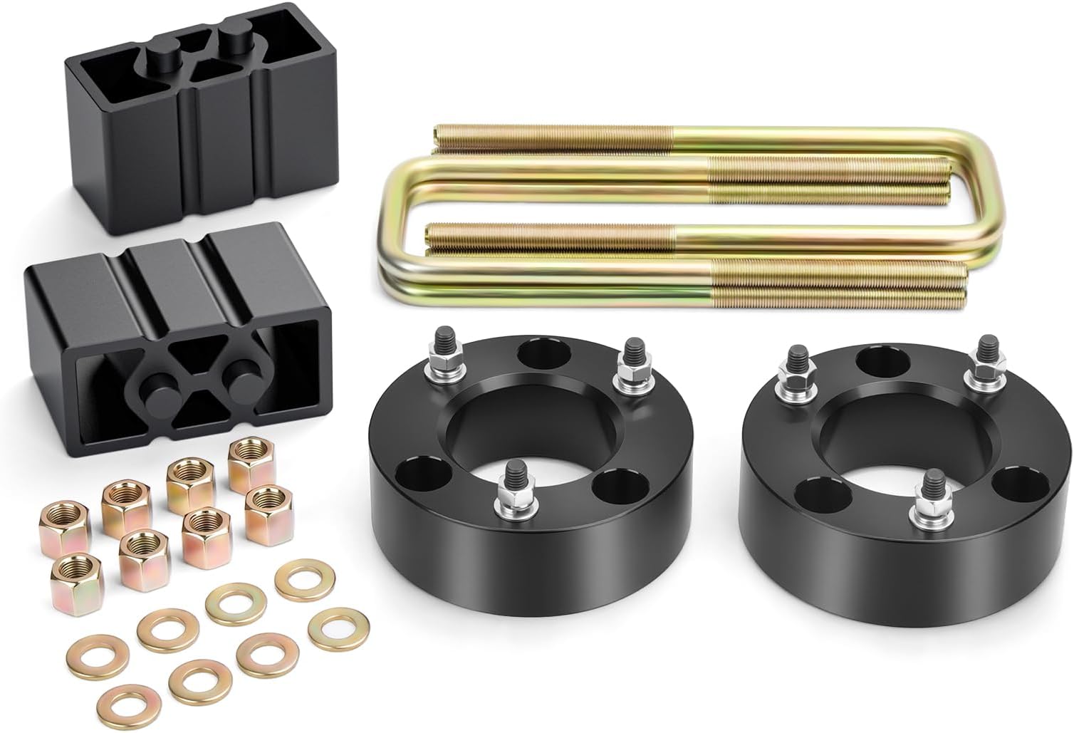 KSP Leveling Kit for Ford F150, 3" F + 3" R Suspension Lift Kit for 2004-2020 F150, 3in Front Struct Spacers and 3in Rear Lift Blocks, Truck Body Lift Kit 3inch for Ford F150 Leveling Kit 2WD 4WD