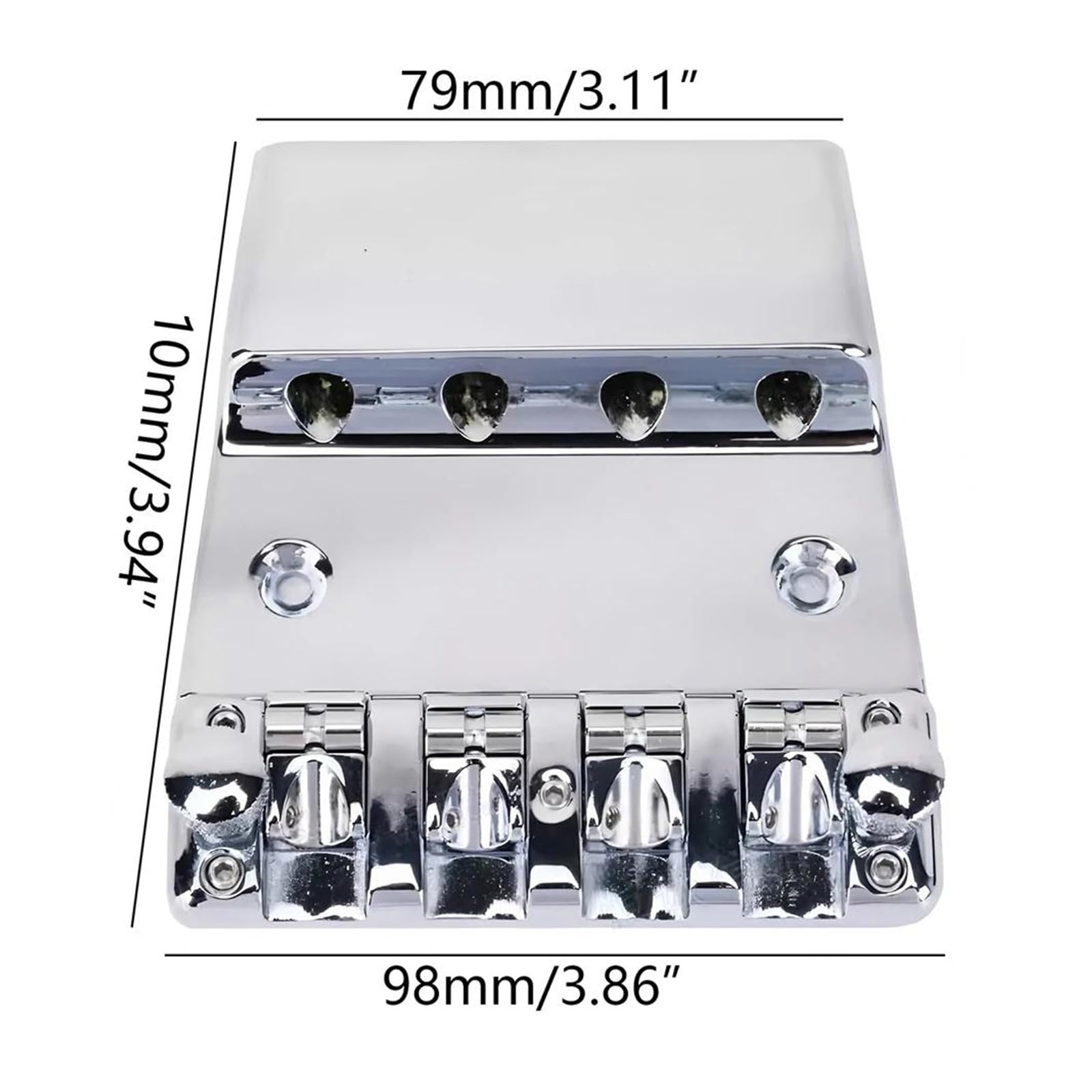 puente de guitarra electrica Piezas estándar del cordal del puente de un bajo eléctrico de 4 cuerdas