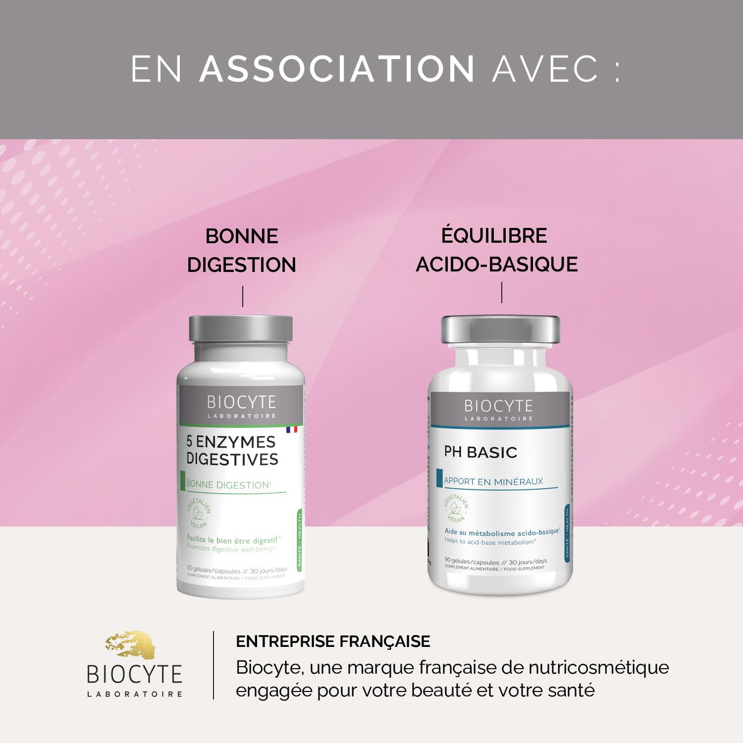 BIOCYTE Gummies Vinaigre de Cidre de Pomme - Complément alimentaire Digestion, Taux de Sucre - Vinaigre de Cidre, Grenade, Chrome, Vitamines B6, B9, B12 - Goût Pomme - 60 gummies - 30 jours de prise