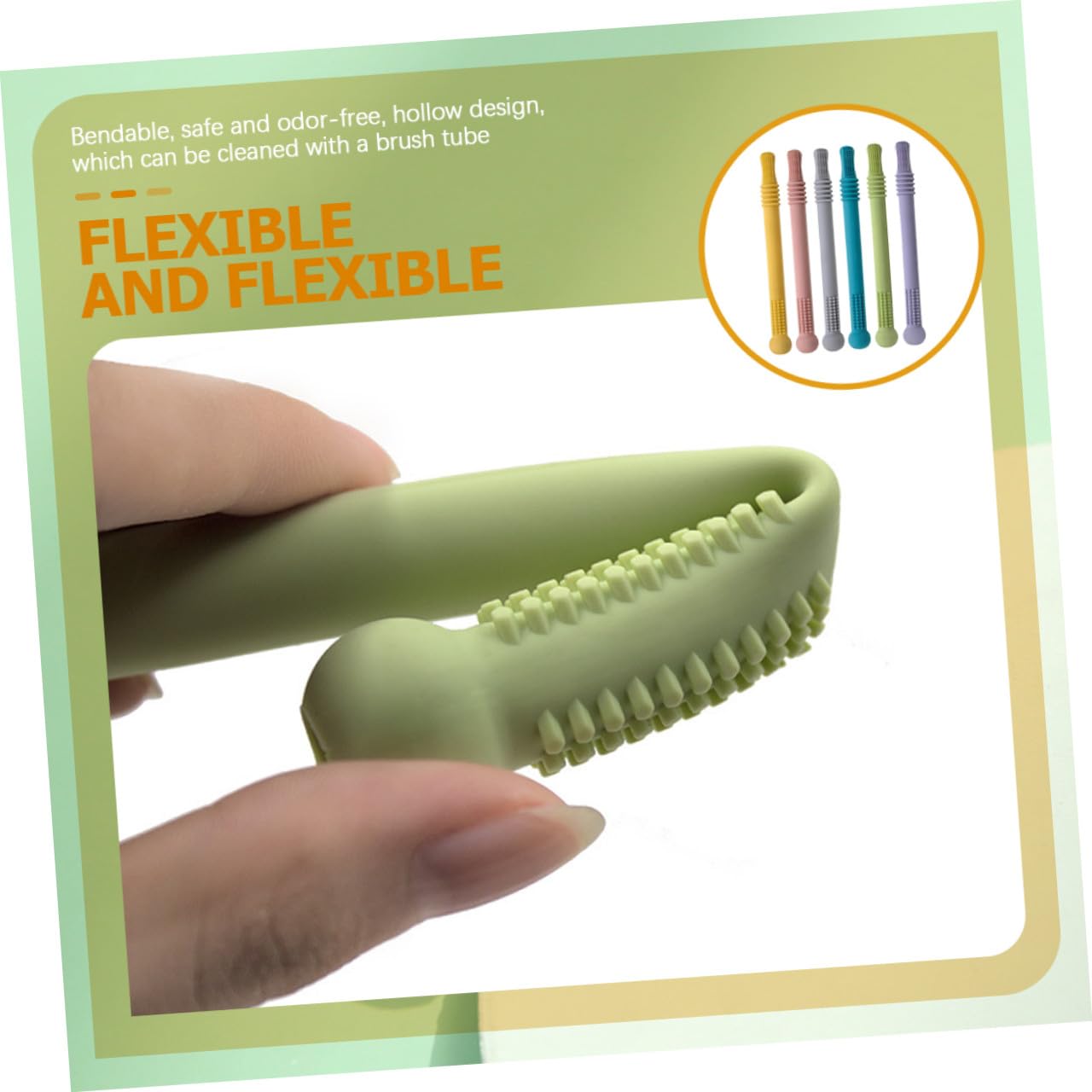 NOLITOY 6 Piezas Unidades Tubos de Silicona para Niña Juguetes para Aliviar el Dolor de Encías y Muelas Diseño Seguro para Recién Nacidos y Desarrollo Sensorial