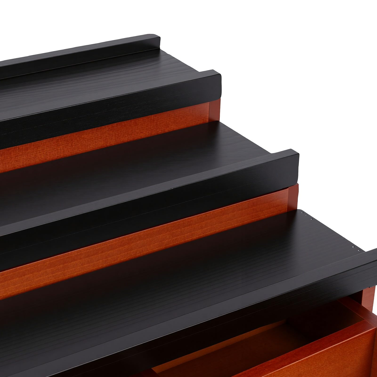 Generic Soporte de Colonia de Madera de 3 Niveles con Cajón, Elegante Organizador de Perfumes de Nogal Negro para Tocador y Tocador de Baño (32x22x10,5cm)