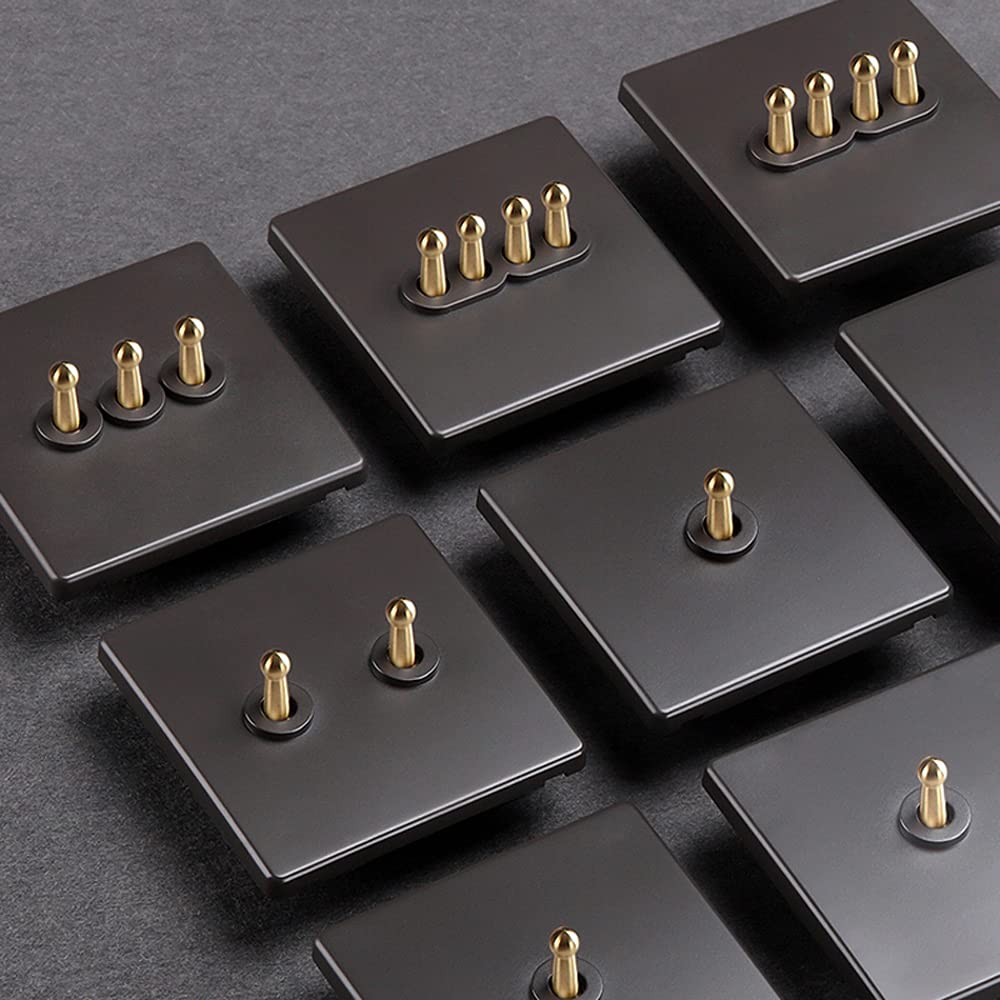 Messing Kippschalter Retro Design - 1-Fach Wandschalter Gold Für Beleuchtung & Deckenventilatoren