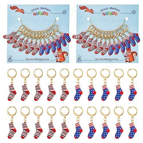 NBEADS 12 Pcs Socks Stitch Markers