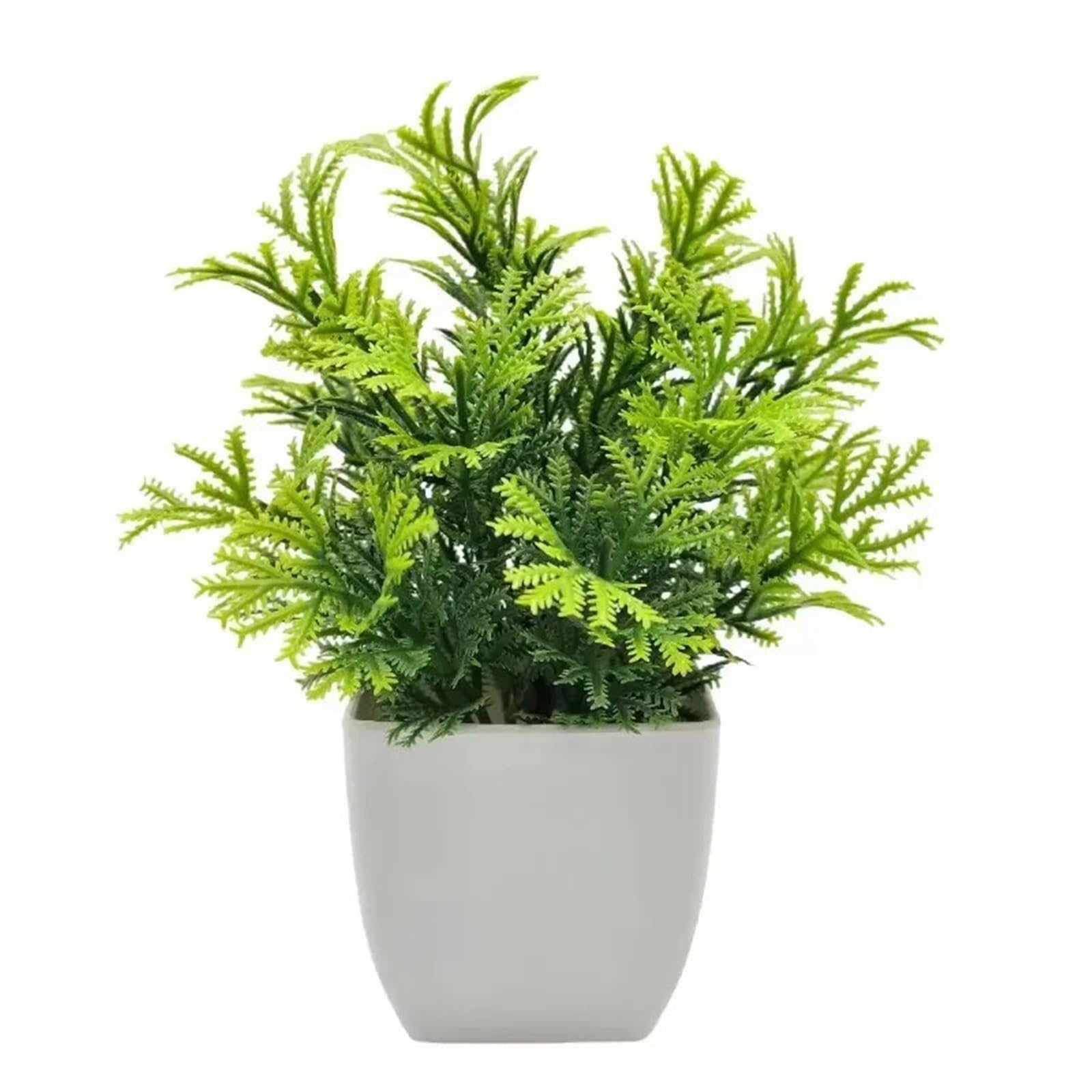 Artificial Plants 2PCS Artificial Plant with Plastic Pot Fake Greenery