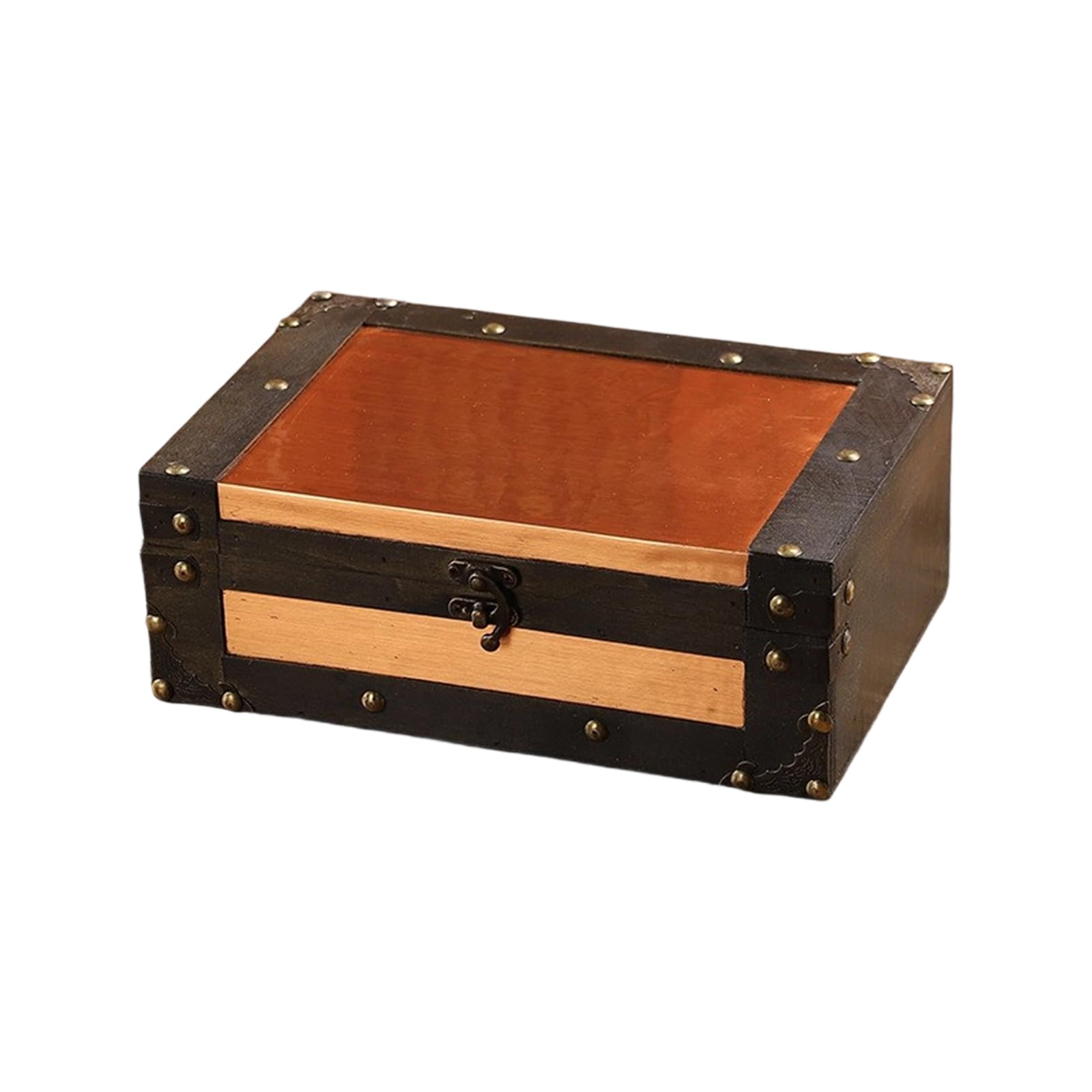 Tfaoys F Decorative Wooden Box Lockable Jewellery Chest With Or Jewelry Keepsakes Storage Container Photography Props Wooden Organiser With Lid