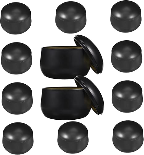 Anneome 12 latas de velas para hacer velas, latas de velas, recipientes de viaje de vidrio de 8 onzas, recipiente redondo con tapa, vela de vidrio,