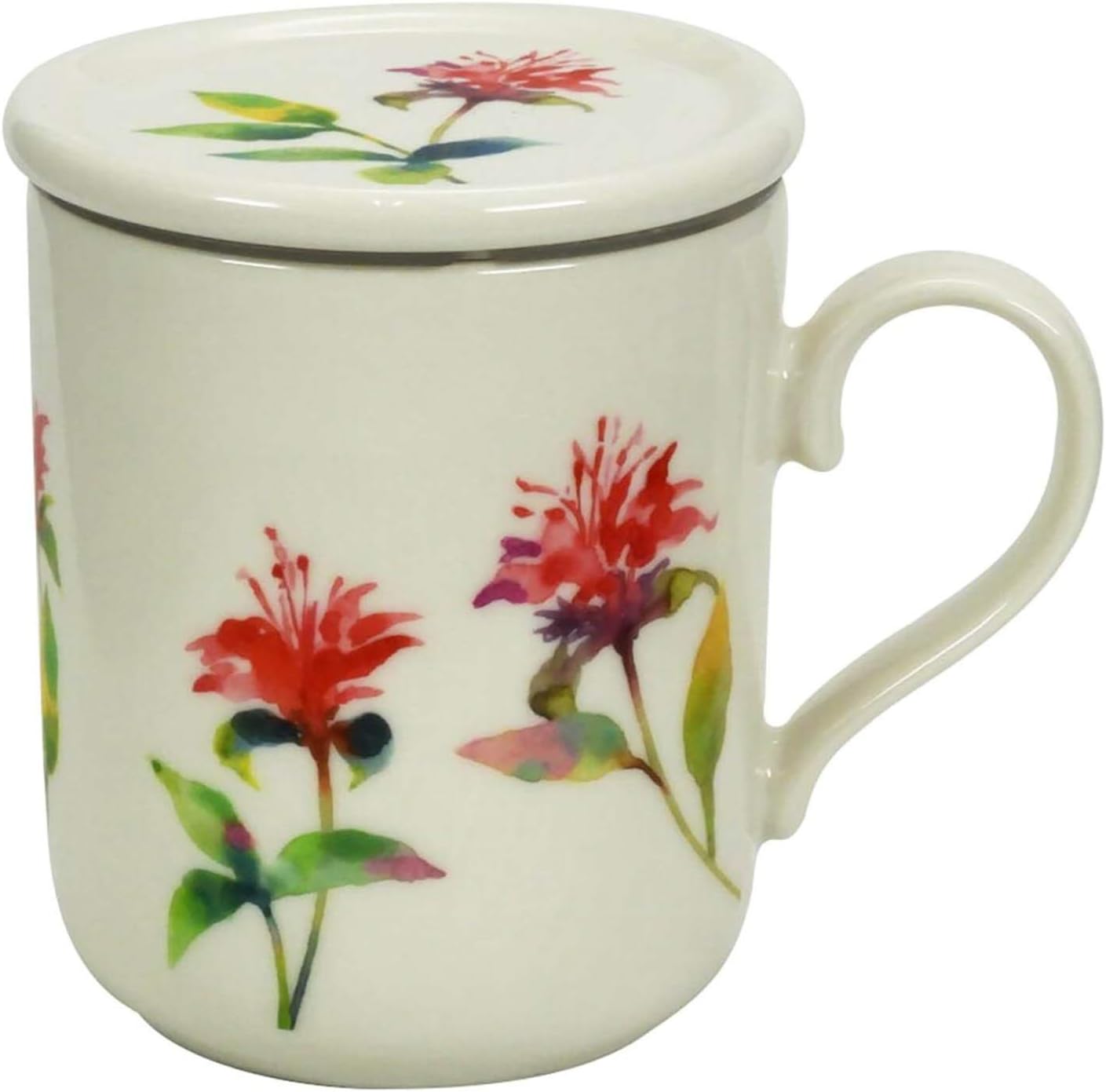CELEC CY13-GT57 Chamiel Tea Mate Heat Resistant Glass Mug (with Tea Strainer), Rose, Made in Japan, 10.1 fl oz (300 ml)