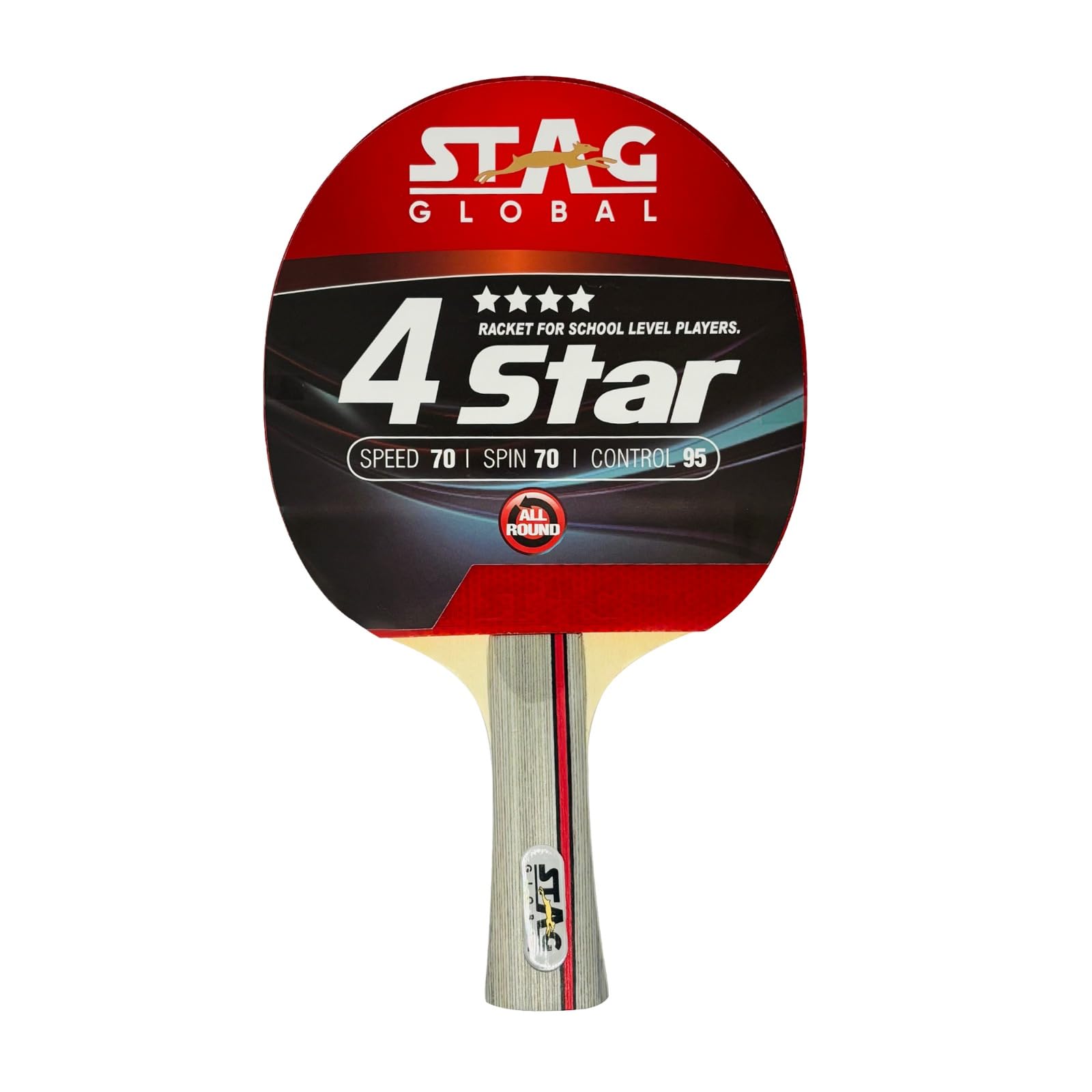 STAG Global 4 Star Table Tennis Racket | Lightweight Professional TT Racket | ITTF Approved Rubber | High Spin, Power & Control | Durable Paddle for Recreational & Advanced Players-image-38