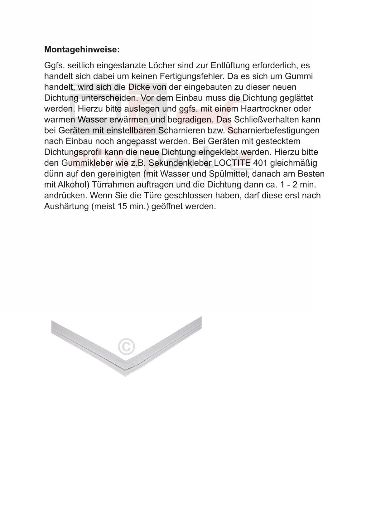 Türdichtung für Gefrierteil kompatibel mit beko 4669520100 Gefrierfachtürdichtung in KühlGefrierKombination