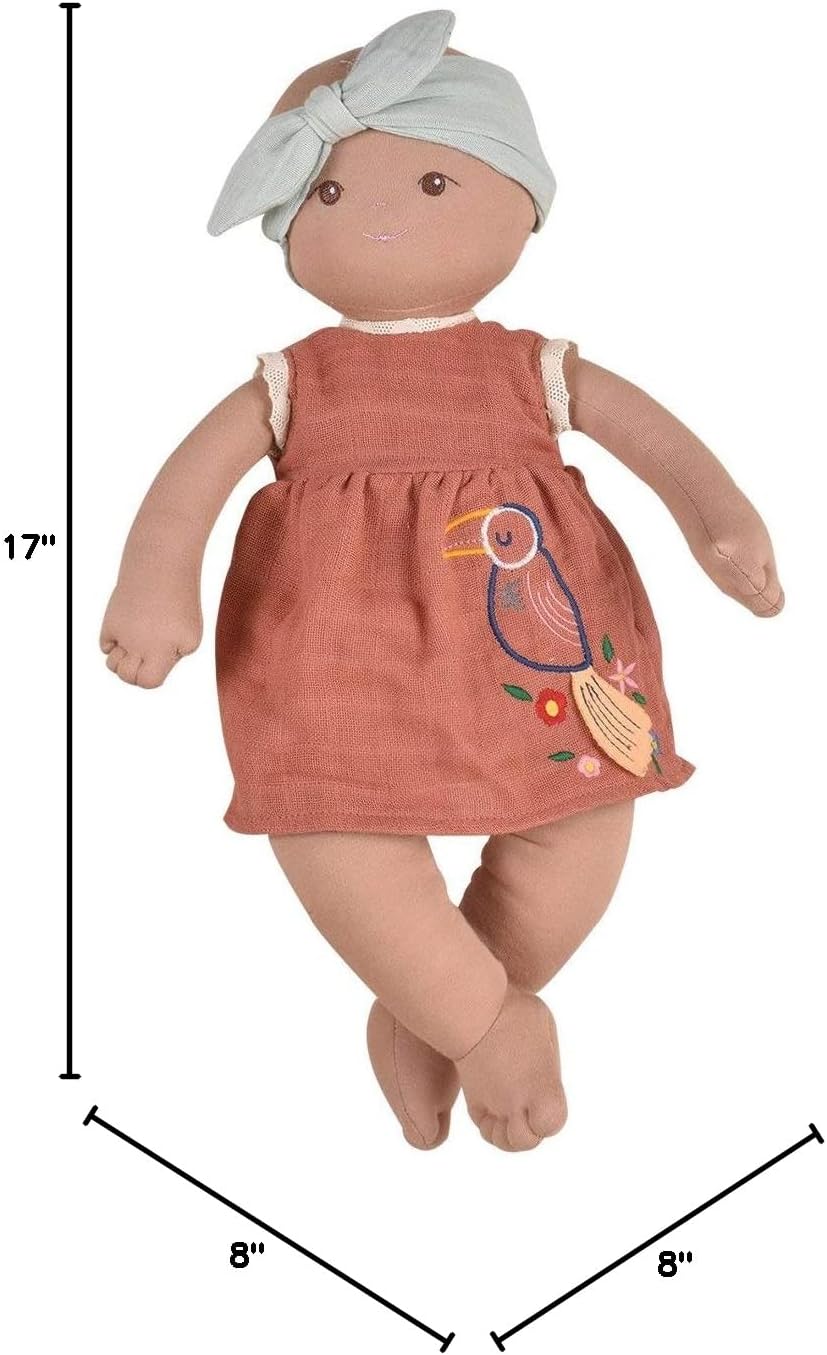 Tikiri Toys Bonikka Baby Aria - Organic Baby Doll (Dusty Pink)