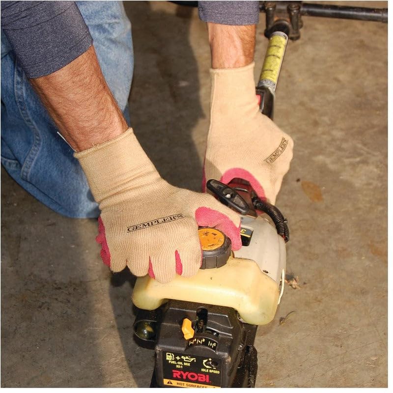 Gempler's Extra-Thick Textured Latex-Coated Work Gloves (Size XL) made from Polyester/Cotton Blend Knit. Chemical and Water-Resistant Palm and Fingers plus Outstanding Grip