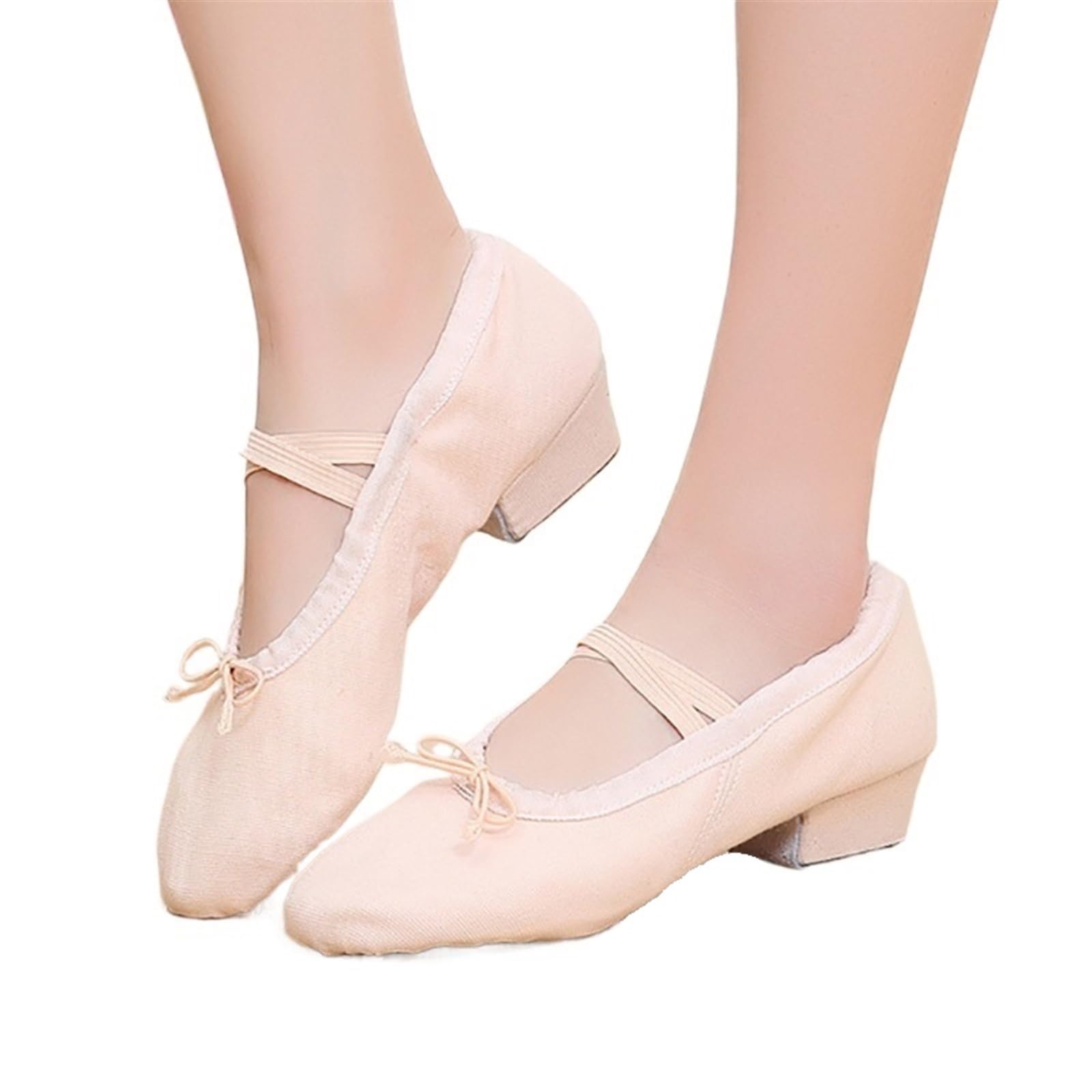 Ballettpantoffeln Professionelle Ballett-Tanzschuhe for Frauen und Mädchen, Tanzschuhe mit niedrigem Absatz, Segeltuchschuhe for den Tanzunterricht(Pink,38)