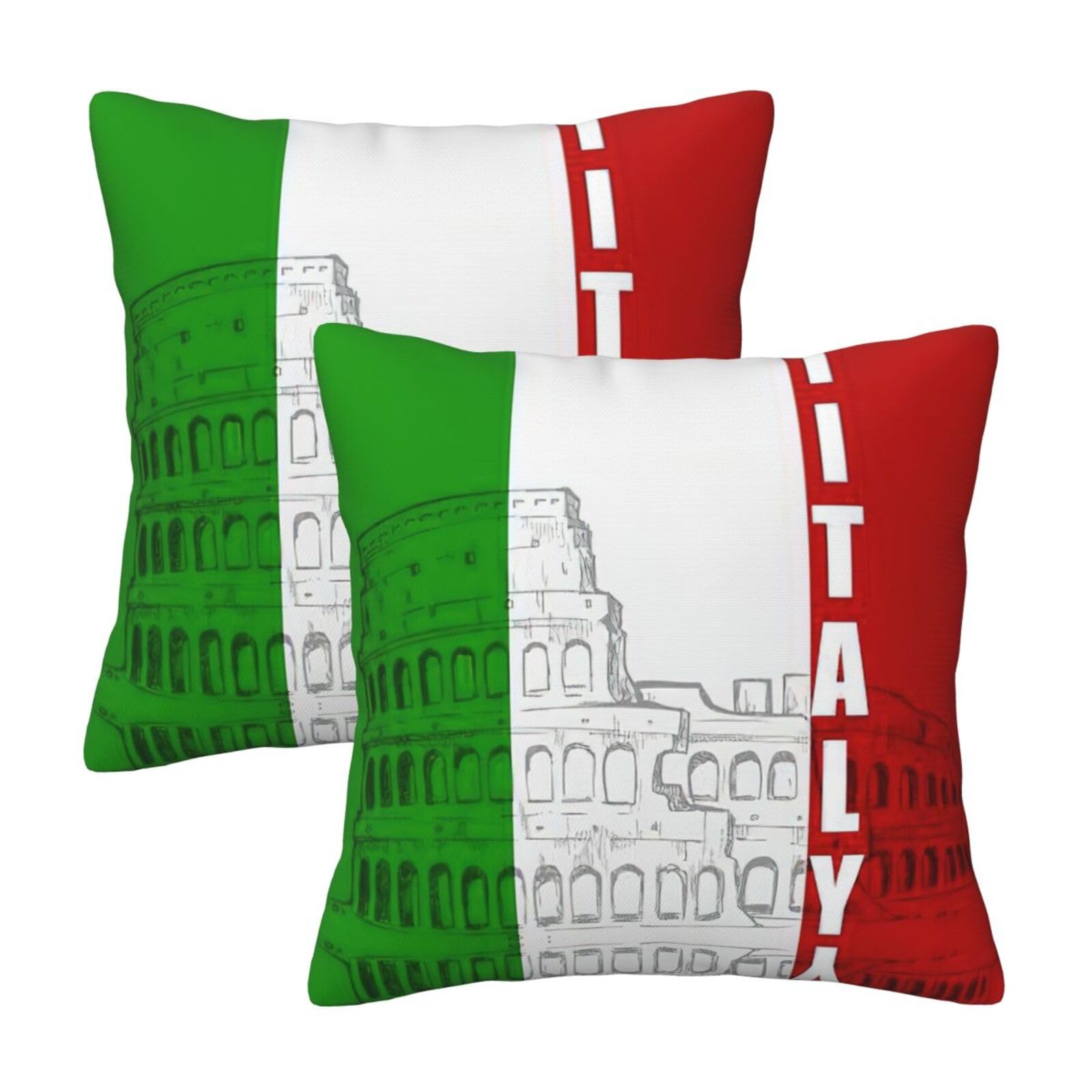 Kfjghhl Roman Colosseum Italian Flag Throw Pillow Covers Decorative Farmhouse Couch Pillow Case 4 Sizes Square Cushion Pillcase