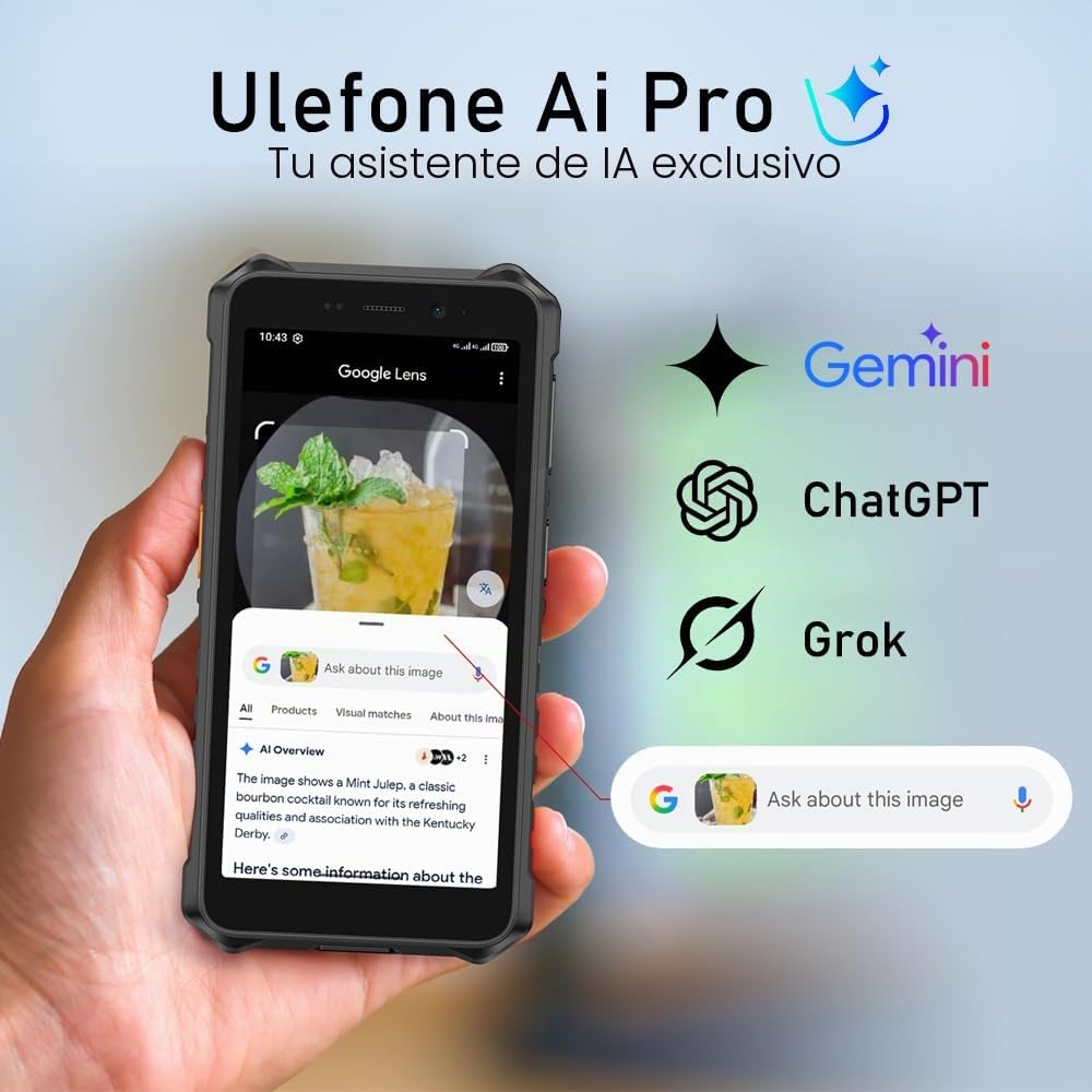RugKing 2 Pro Móvil Irrompible Android 15, 4G Móvil Indestructible con IA, 8GB+128GB/2TB, 5.45" HD+, 13MP+5MP, 4550mAh, Smartphone Impermeable IP68, 4G Doble SIM/5G WiFi/NFC/OTG/GPS/FM,Naranja