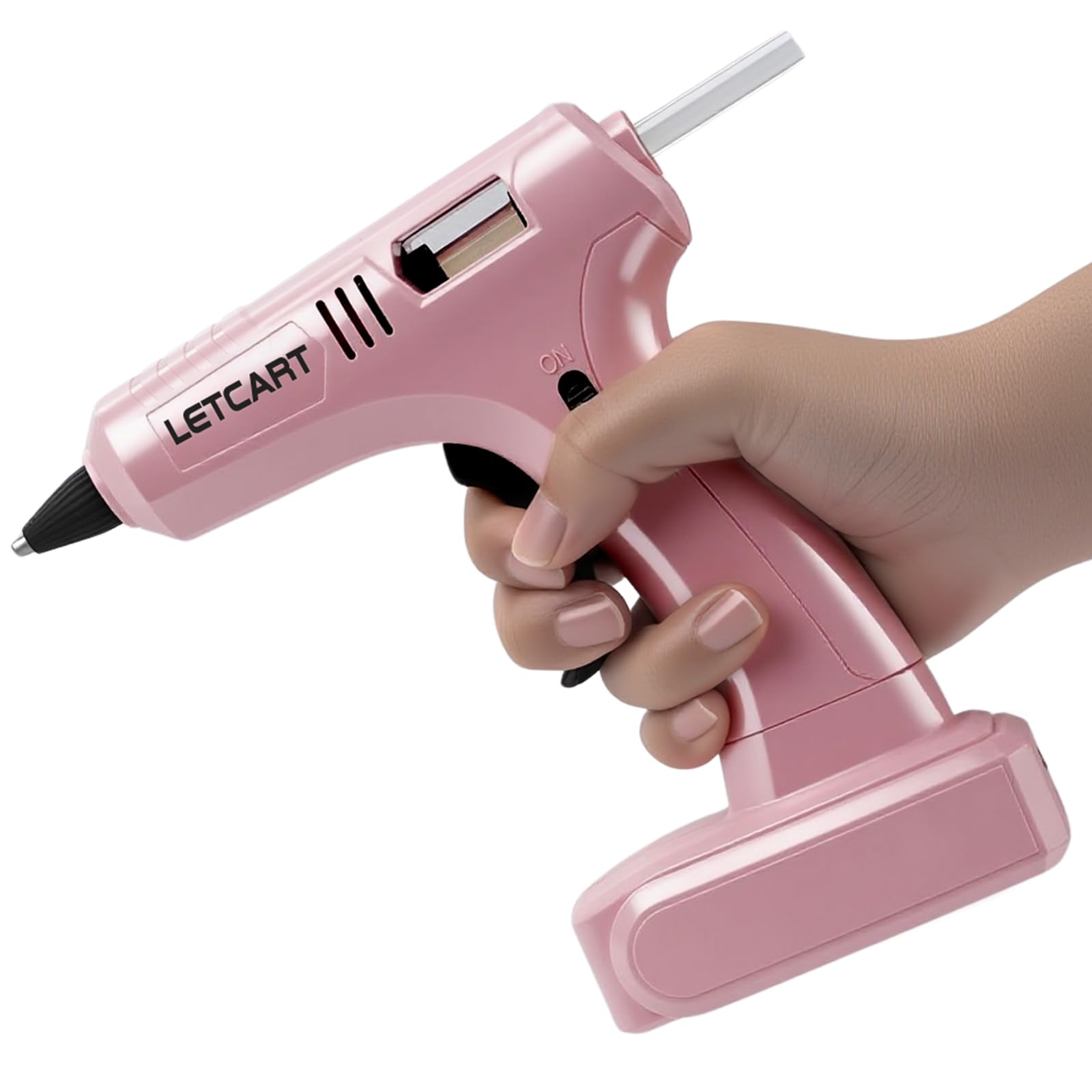 Pistola per colla a caldo, mini strumento di riparazione industriale fai da te con 30 stick di colla, 40 W, pistola a riscaldamento rapido per progetti di casa e hobby (rosa)